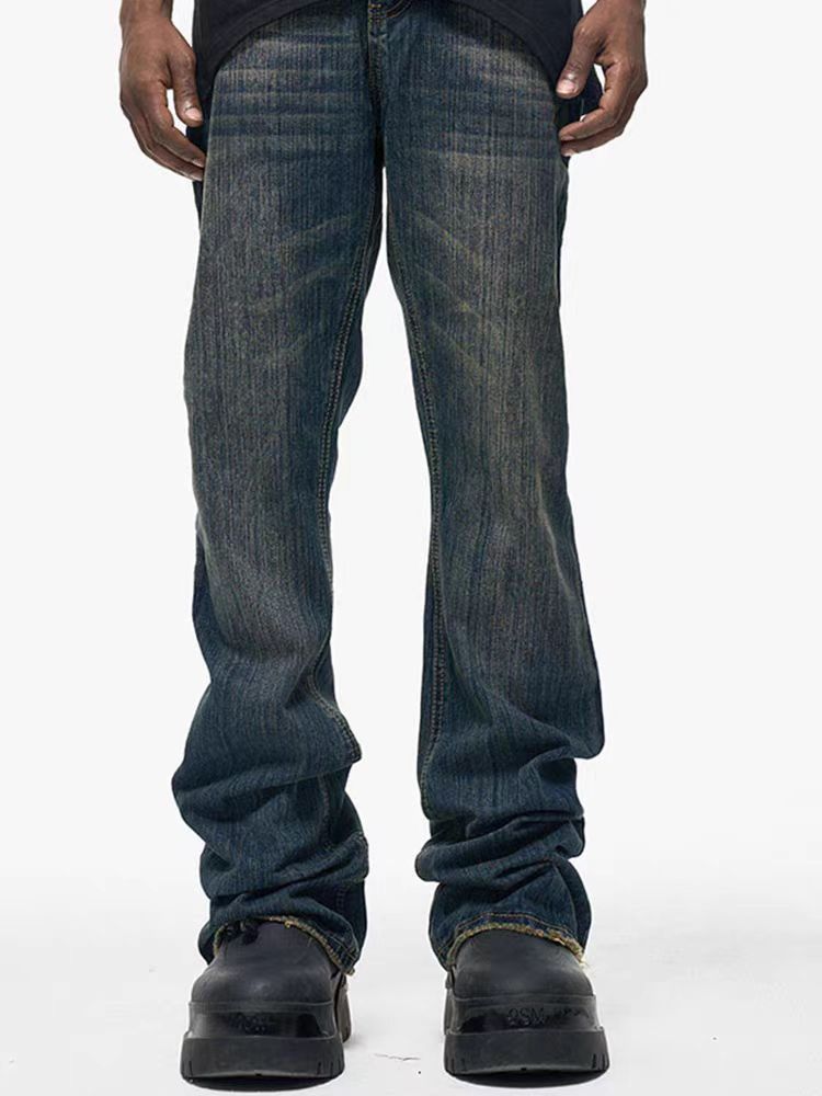 Japanese Brand × Jean High street bamboo texture style retro bootcut baggy jeans Size US 32 / EU 48 - 2 Thumbnail