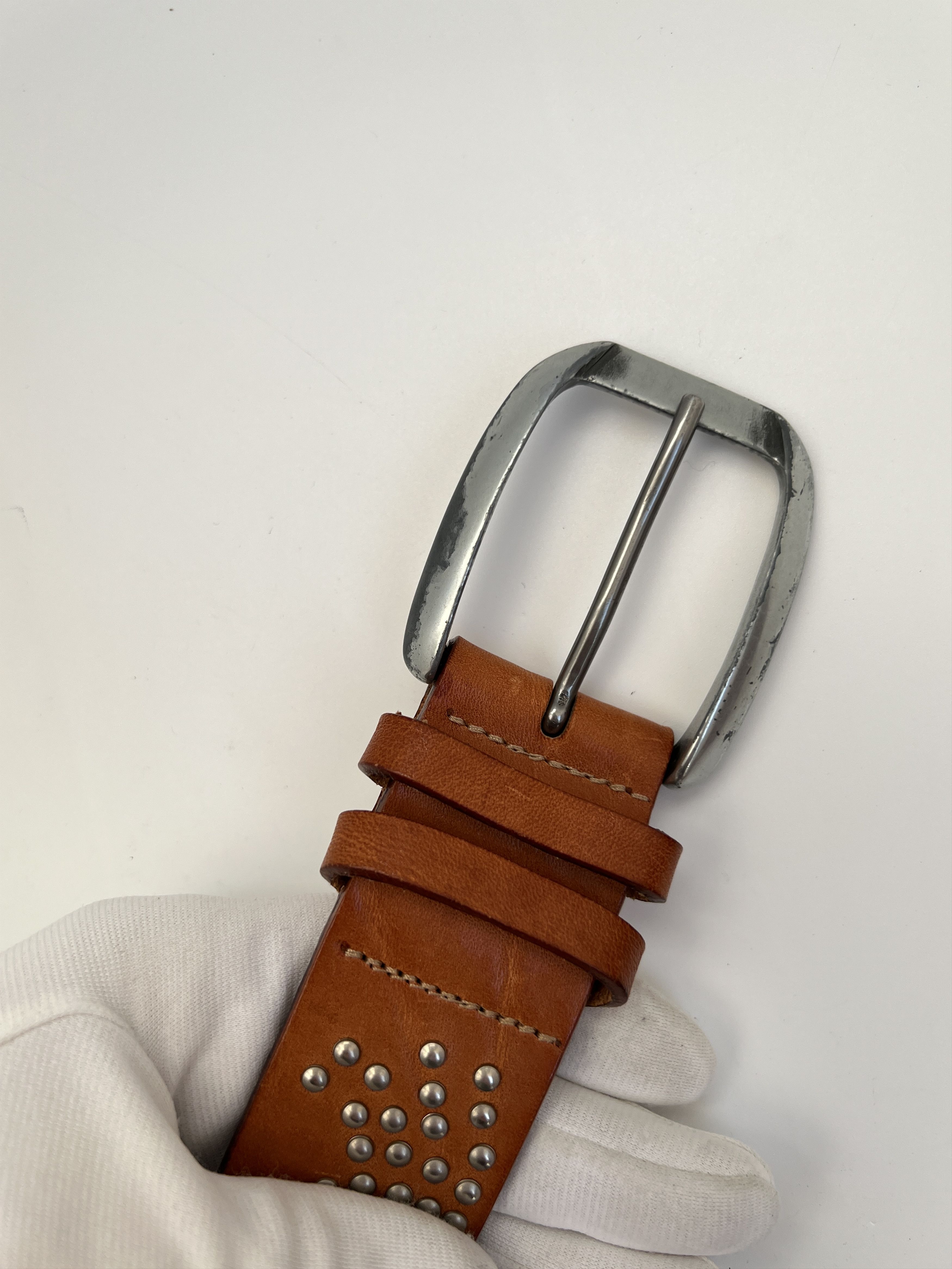 Vintage Vintage Fabrizio Mancini Rhinestones Leather Belt Italy Size ONE SIZE - 8 Thumbnail