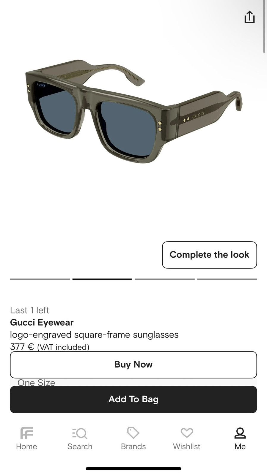 Gucci Gucci logo engraved square-frame Sunglasses Size ONE SIZE - 8 Thumbnail