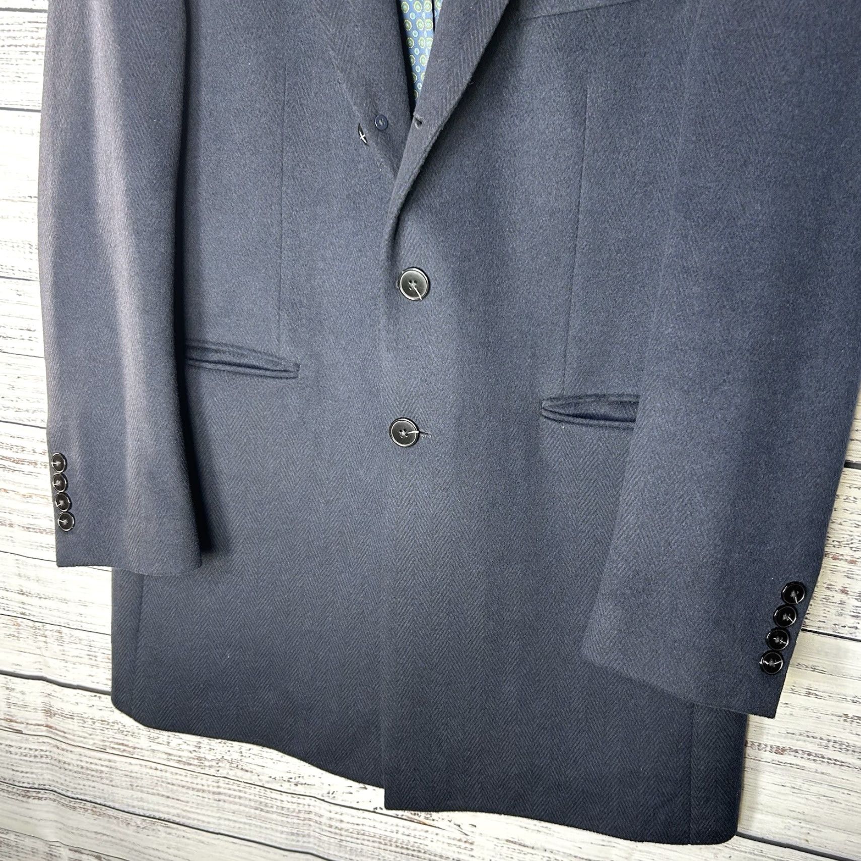 Tallia Tallia Navy Blue Wool Blend Herringbone Overcoat Long Coat Men L Tallia Navy Blue Wool Blend Herringbone Overcoat Long Coat Men L Size US L / EU 52-54 / 3 - 2 Thumbnail