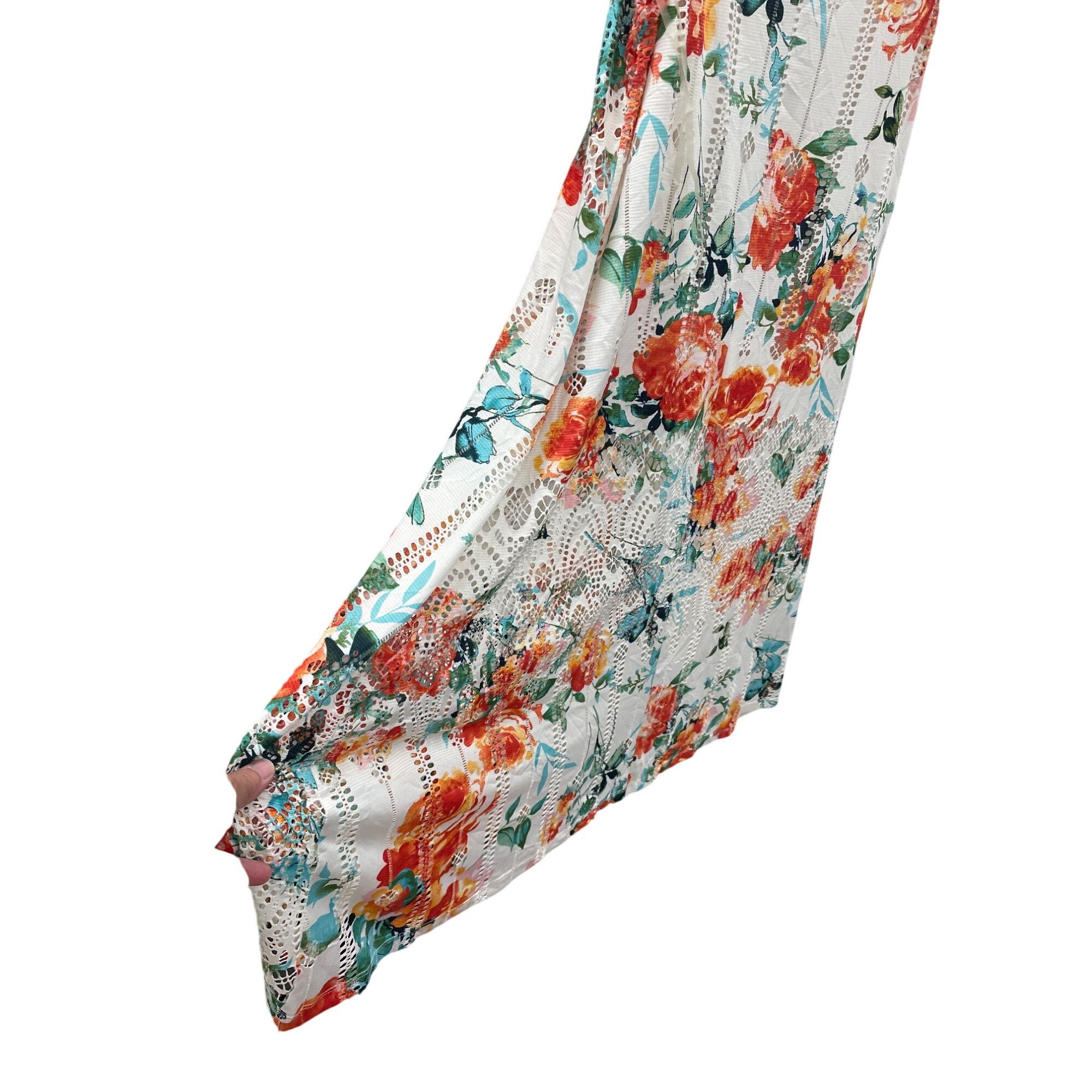 Other One World Womens orange tan Floral Sleeveless lined lace dr Size M / US 6-8 / IT 42-44 - 12 Thumbnail