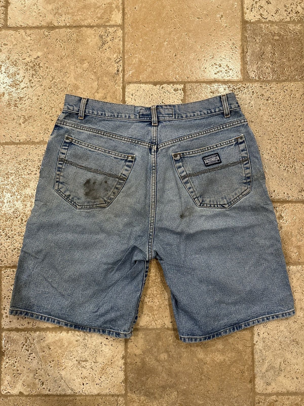 Structure × Vintage Vintage Structure Denim Relaxed Painter Jean Short Jorts Size US 36 / EU 52 - 2 Thumbnail