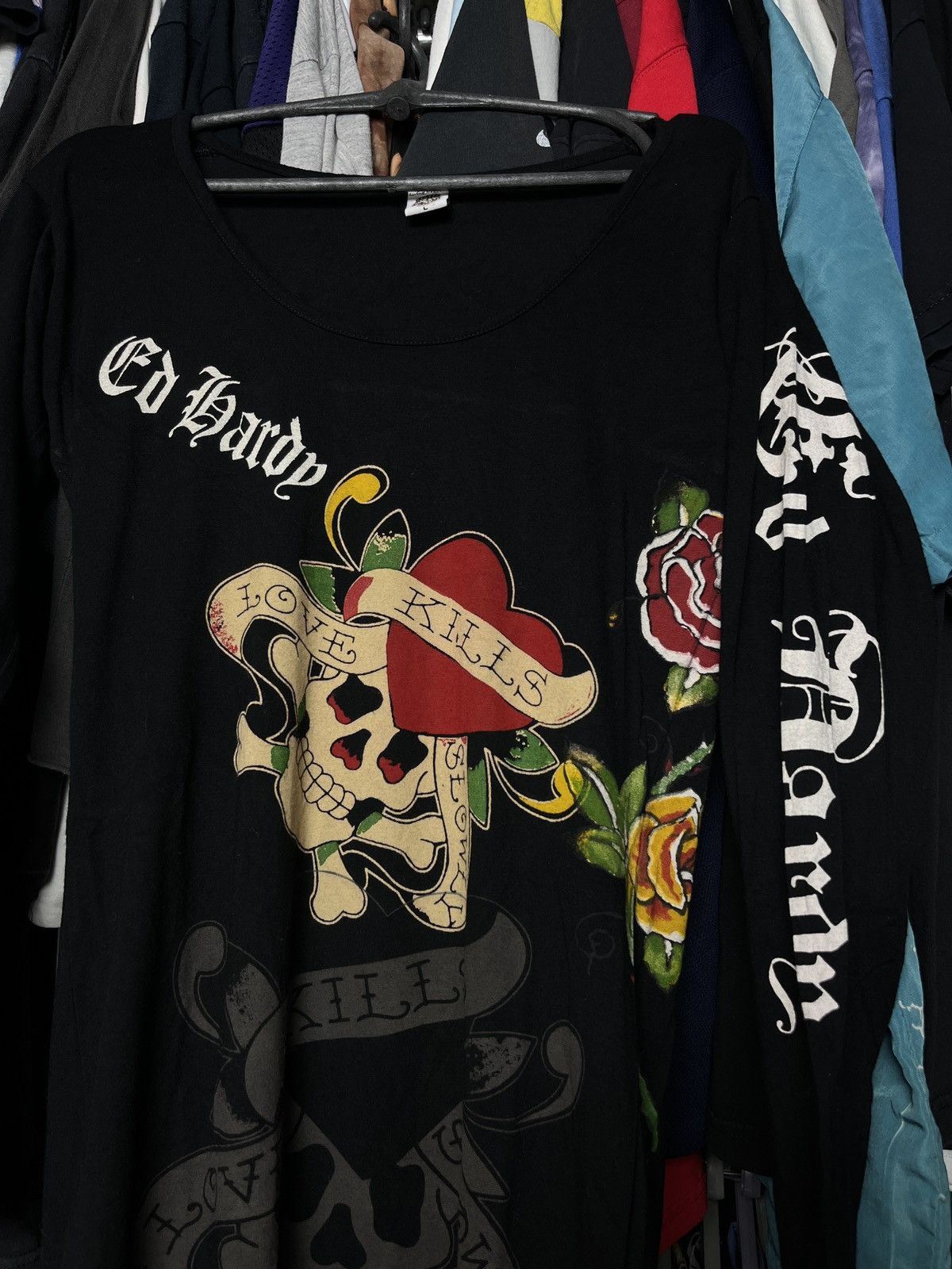 Christian Audigier ED HARDY CHRISTIAN AUDIGIER Y2000K LONG SLEEVE DRESS - 1364 Size L / US 10 / IT 46 - 2 Thumbnail