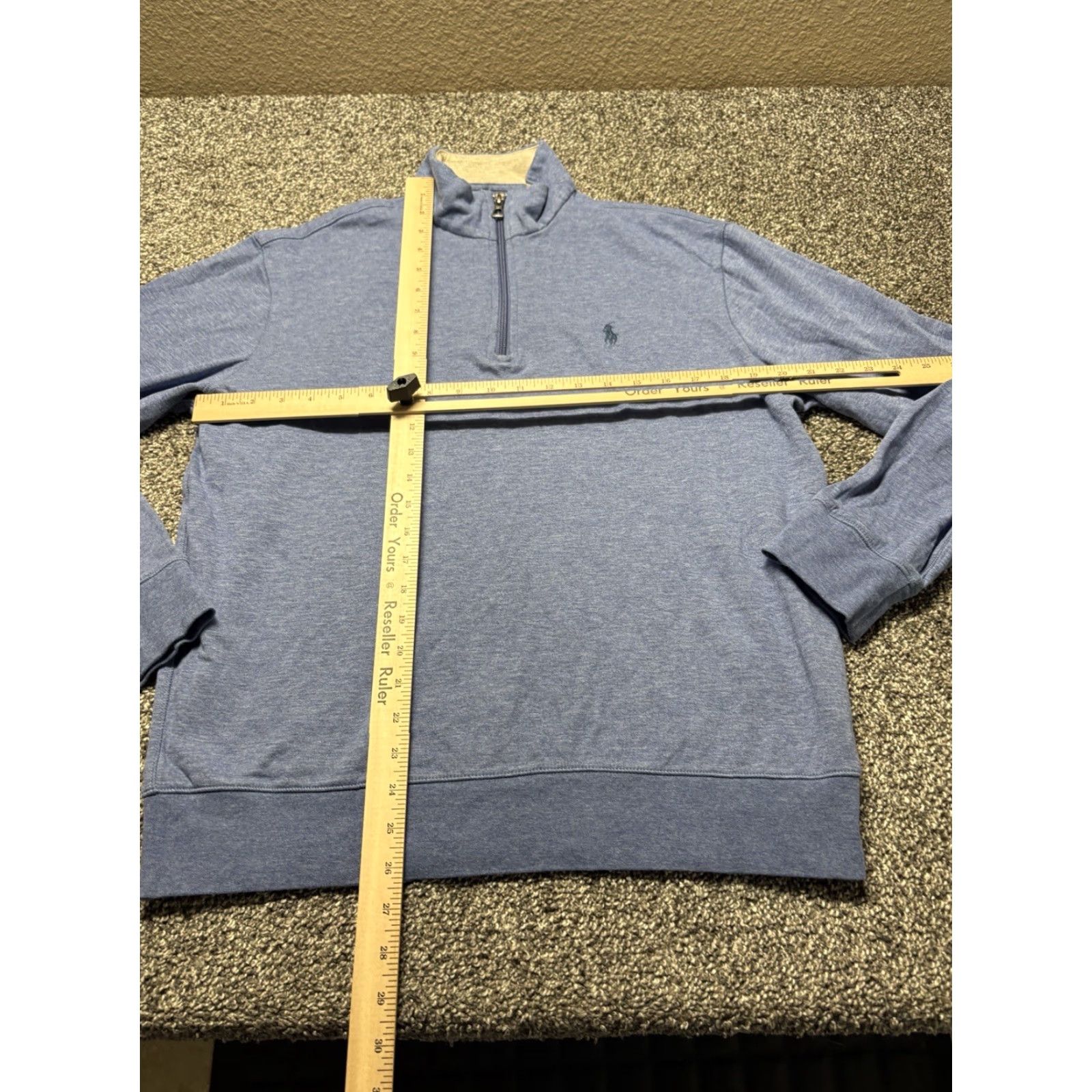 Polo Ralph Lauren Polo Ralph Lauren Sweater Quarter Zip Pullover Mens M Blue Cotton 1/4 Zip Pullover Mock Neck Knit Buttonless Logo Zipper Size US M / EU 48-50 / 2 - 5 Thumbnail