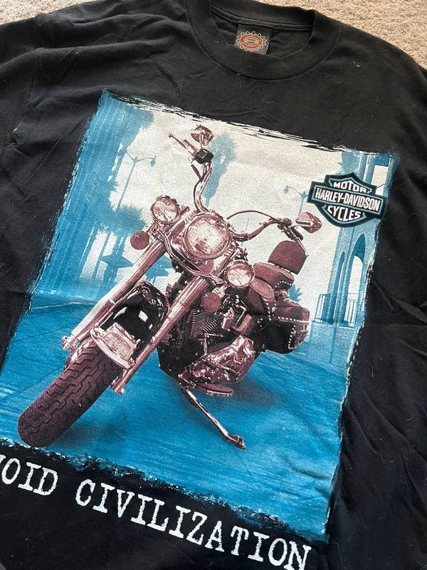 Harley Davidson × Vintage tshirt harley Davidson L avoid civilization 1997 og Size US L / EU 52-54 / 3 - 3 Thumbnail