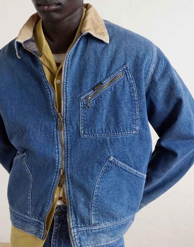 Kapital kapital Denim Lining Reversible Work Jacket Virgin Mary Size US XL / EU 56 / 4 - 12 Thumbnail