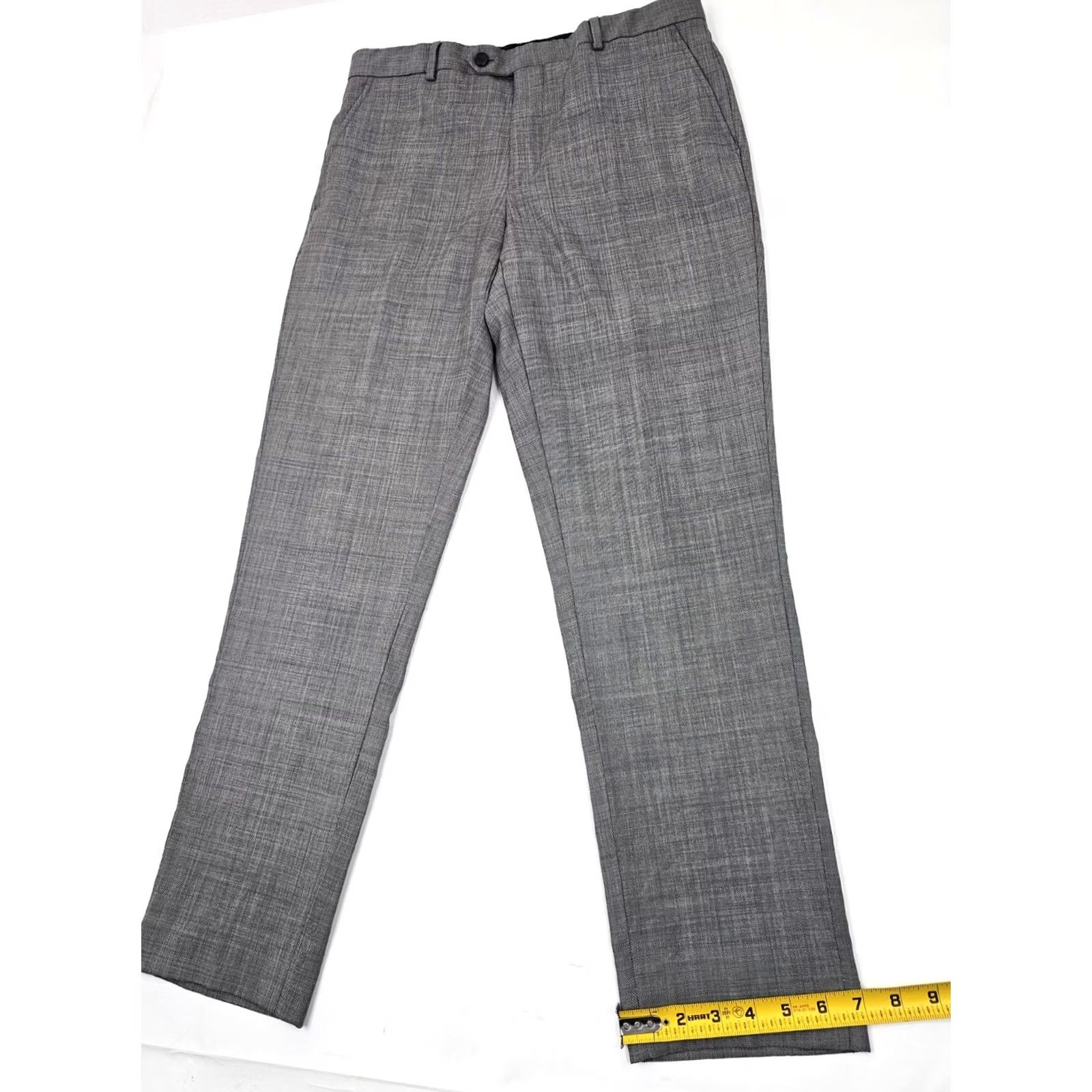Egara Egara 100% Wool Heathered Gray Suit Dress Pants Men 34 x 29 Flat Front EUC Clothing & Accessories Size 34R - 2 Thumbnail