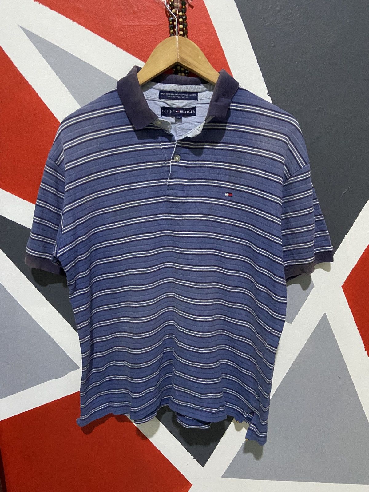 Tommy Hilfiger Vintage Tommy Hilfiger Made In Hong Kong Polo Size US L / EU 52-54 / 3 - 1 Thumbnail
