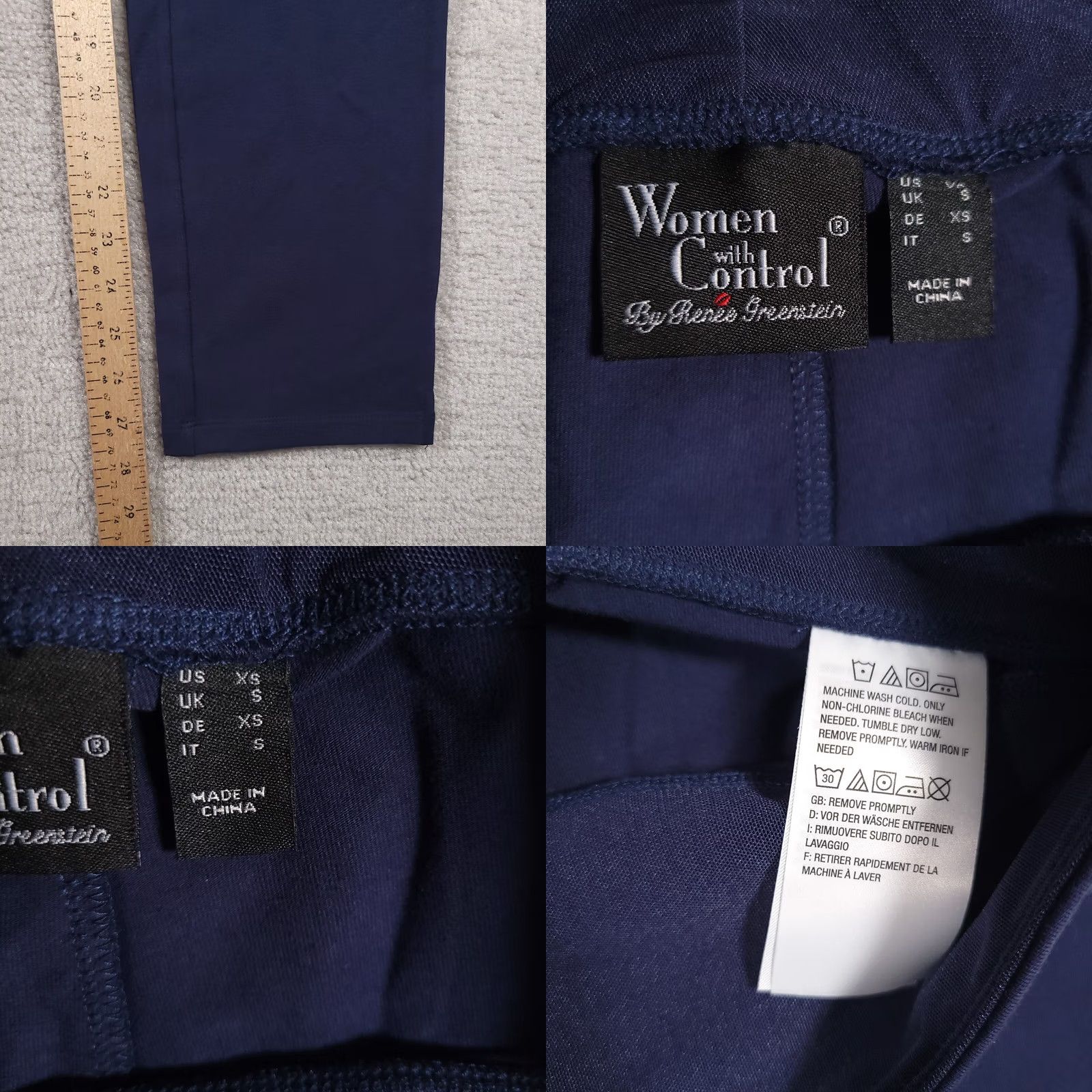 Vintage VINTAGE? No — Women with Control Renee Greenstein Leggings Womens XS Blue Tummy Control Pocket Size 26" / US 2 / IT 38 - 9 Thumbnail