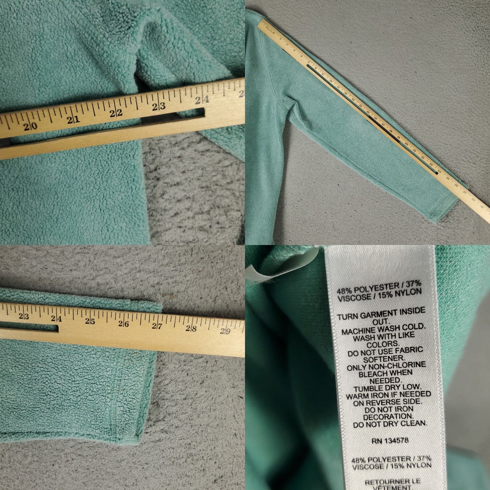 Vineyard Vines Vineyard Vines Sweater Mens Medium Turquoise Fleece 1/4 Zip Polo Pullover Logo Mock Neck Regular Fit Size US M / EU 48-50 / 2 - 8 Thumbnail