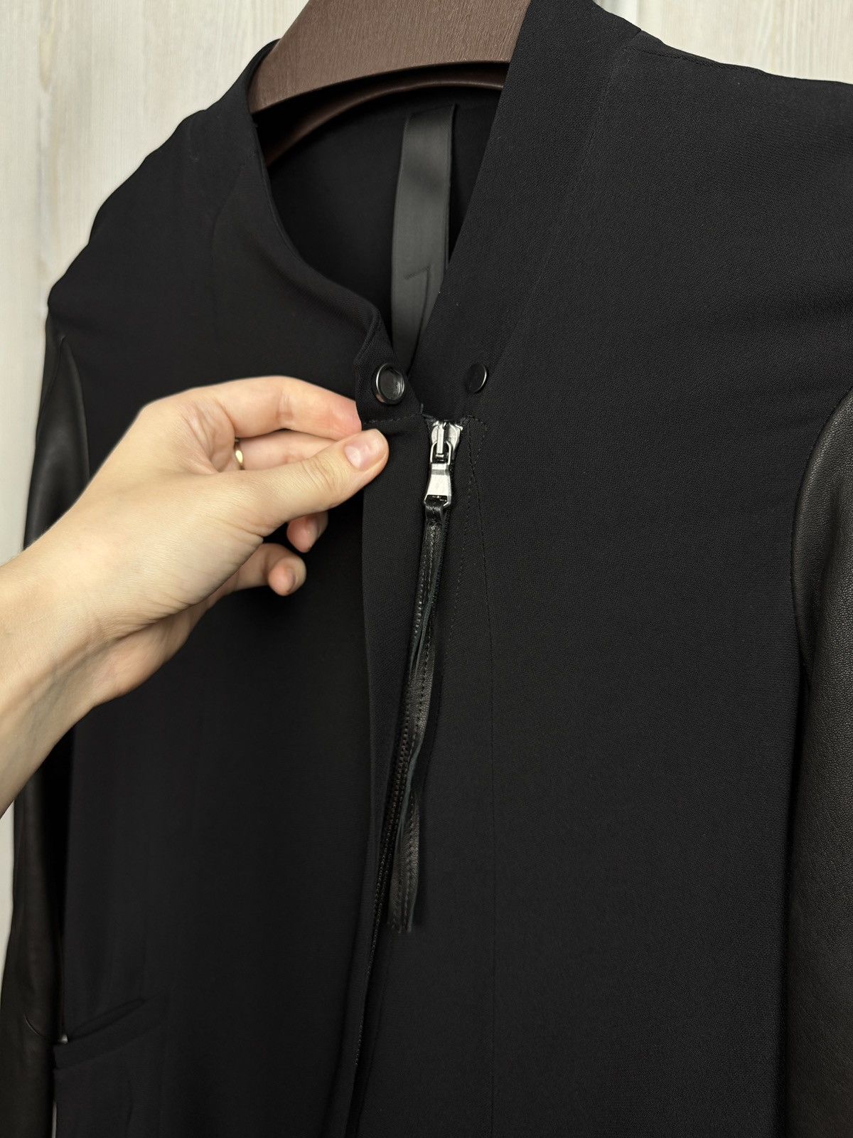 Ilaria Nistri Ilaria Nistri avant garde leather sleeves black jacket Italy Size S / US 4 / IT 40 - 7 Thumbnail