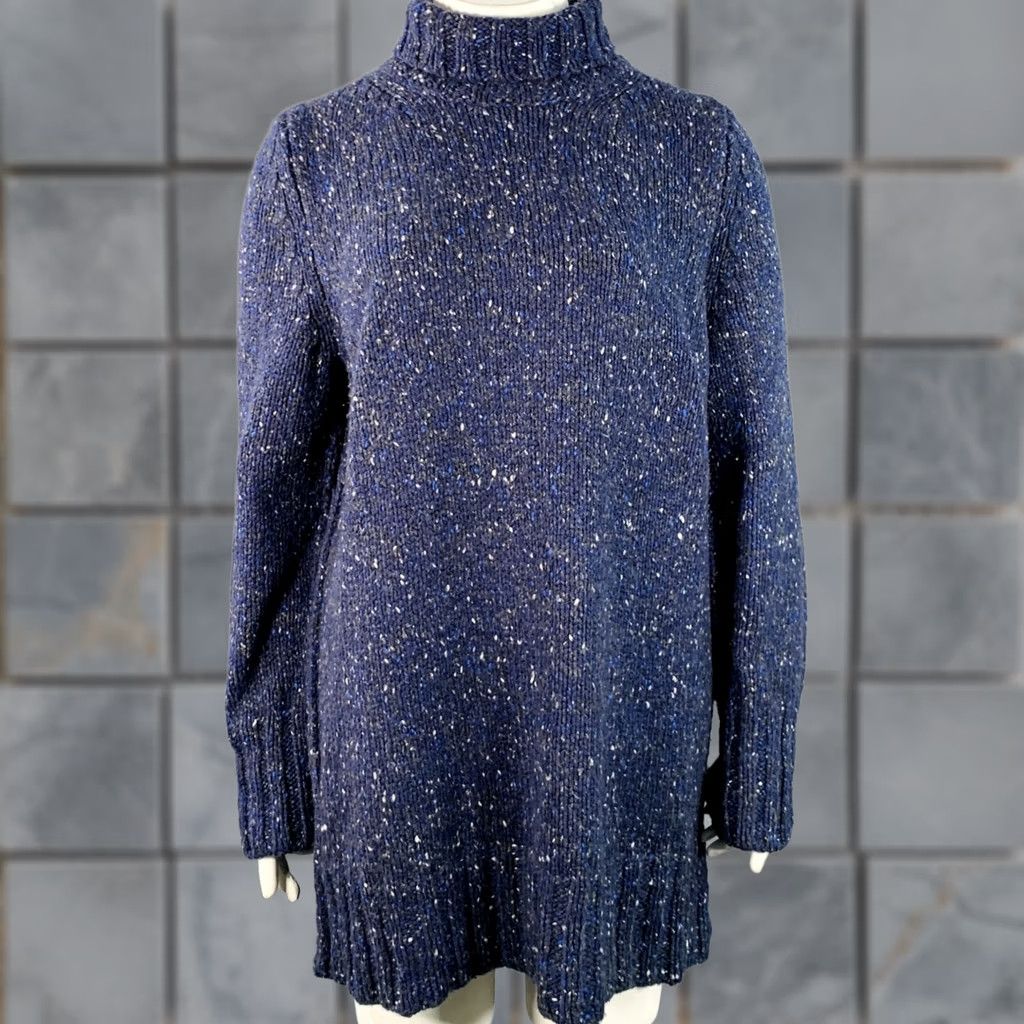 The Row THE ROW Sweater Womens L Navy Size Wool Melange Turtleneck Size L / US 10 / IT 46 - 1 Thumbnail
