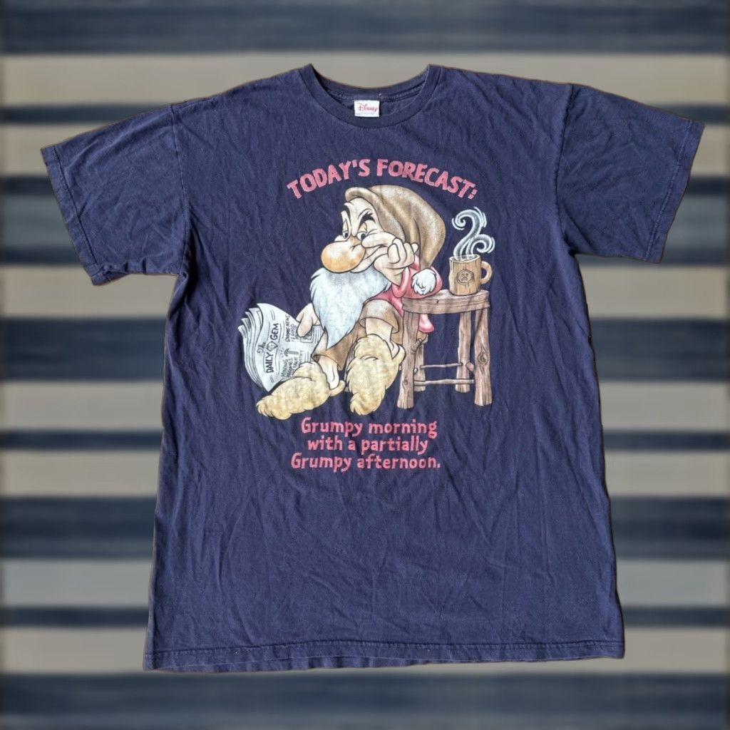 Disney VINTAGE The Disney Store Grumpy Night T-Shirt One Size Blue Crew Neck Short Sleeve Women 90s Disney Sleepshirt Grumpy Size ONE SIZE - 1 Thumbnail