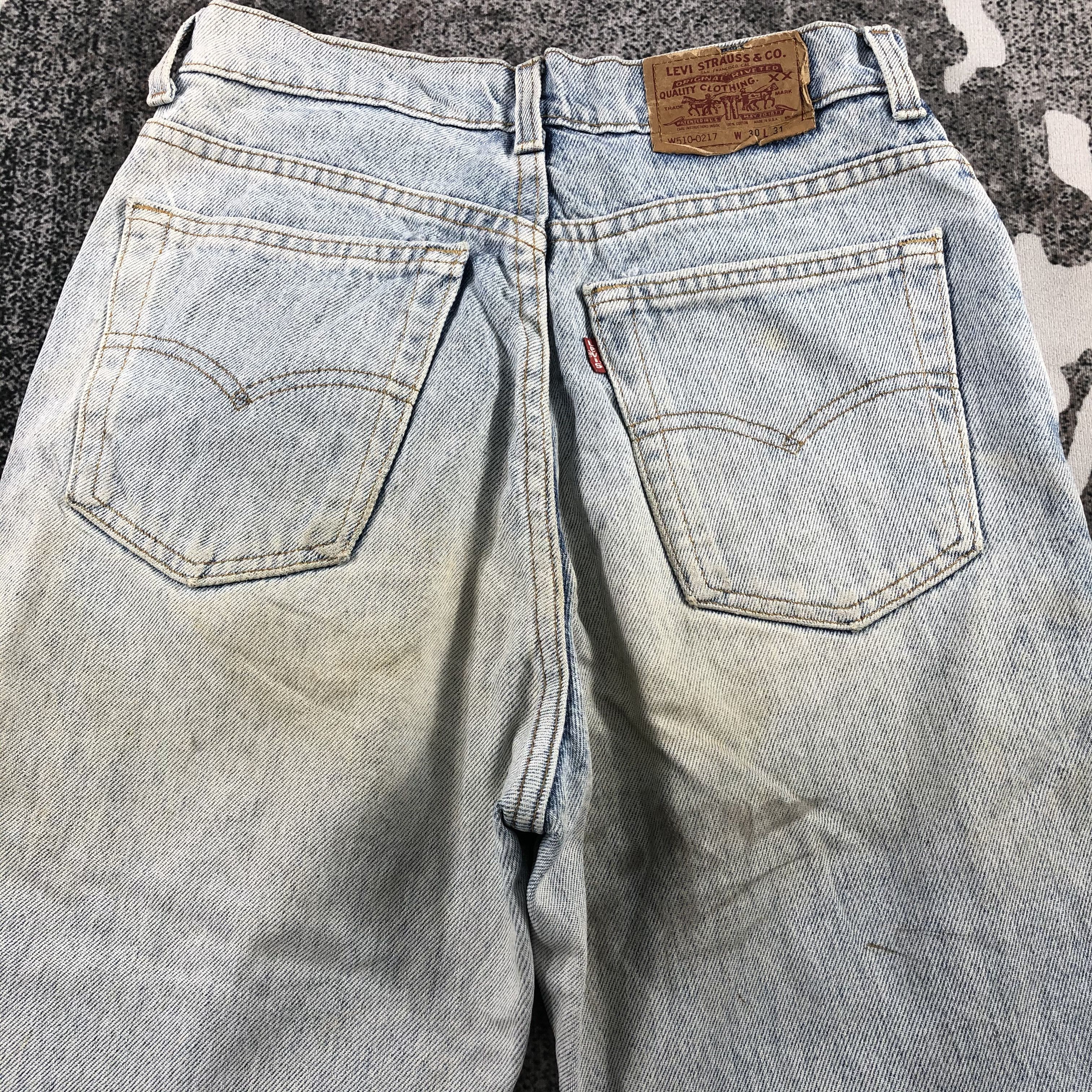 Levi's Vintage 90s Levis 510 Jeans Medium Wash Denim KJ921 Size US 27 - 4 Thumbnail