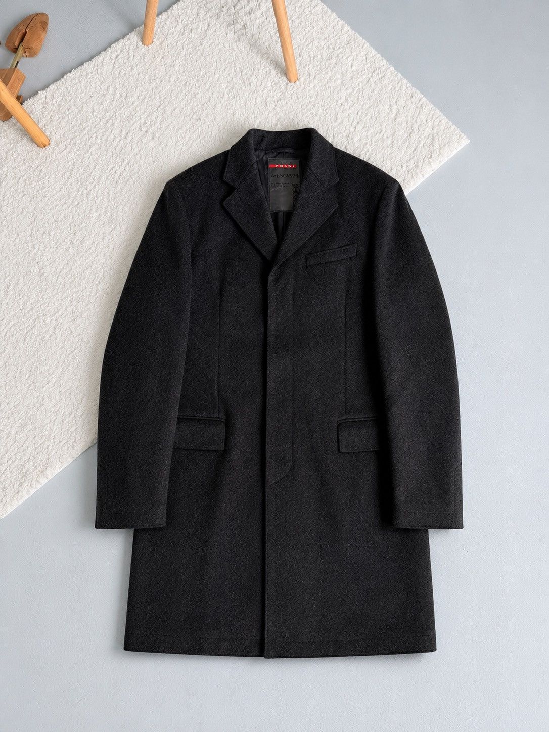 Prada Prada Mens Luxury Rare Wool Coat Trench Jacket Size US M / EU 48-50 / 2 - 5 Thumbnail