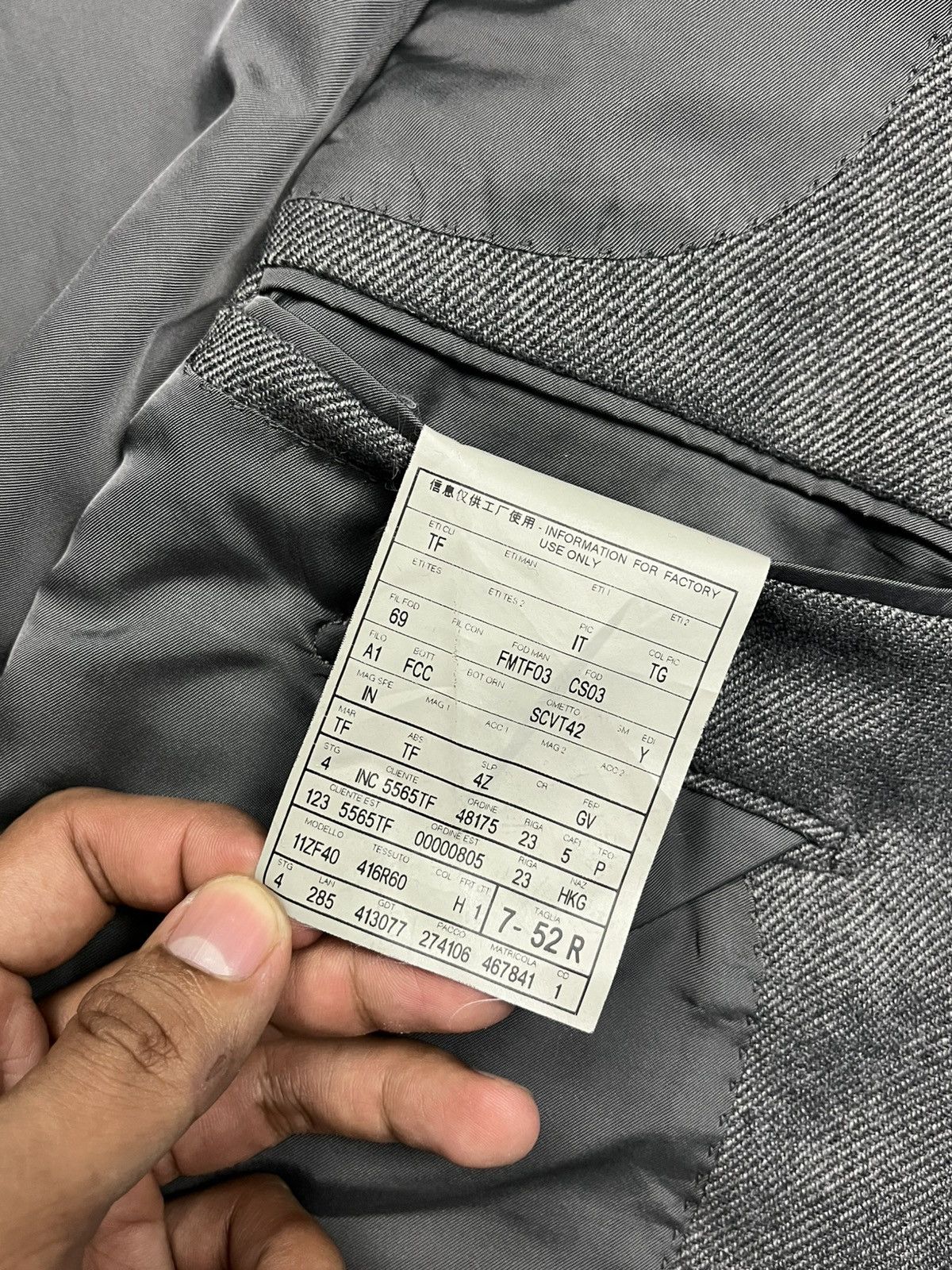 Tom Ford Tom Ford Gray Tailored Jacket with Leather Suede Detailing Size 52R - 22 Thumbnail