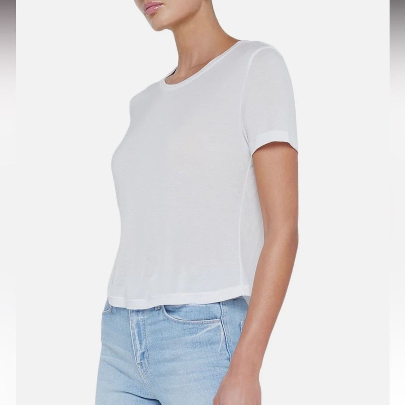 L'AGENCE NWT L'AGENCE $120 White Short Sleeve Tee size Large Size L / US 10 / IT 46 - 3 Thumbnail