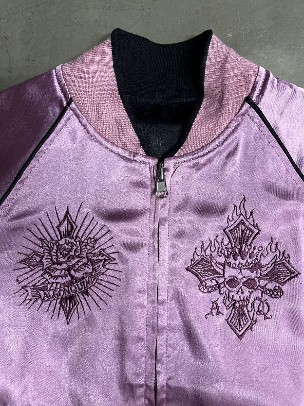 Seditionaries Reversible Algonquins Cross Flame Skull Sukajan Satin Jacket Size US S / EU 44-46 / 1 - 3 Thumbnail