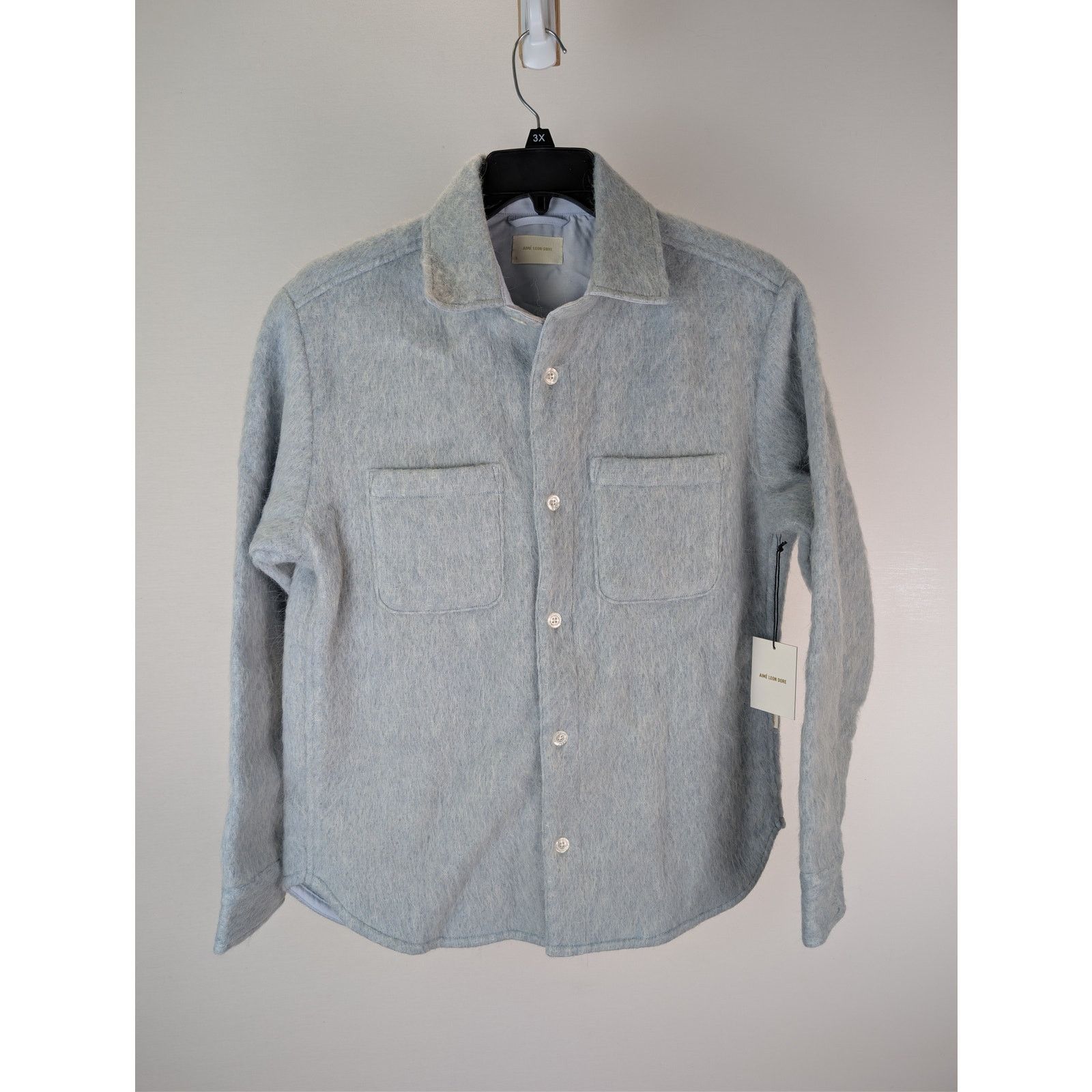 Aime Leon Dore o1rshd1 Long Sleeve Mohair Button up Shirt in Skywriting Size US S / EU 44-46 / 1 - 2 Thumbnail