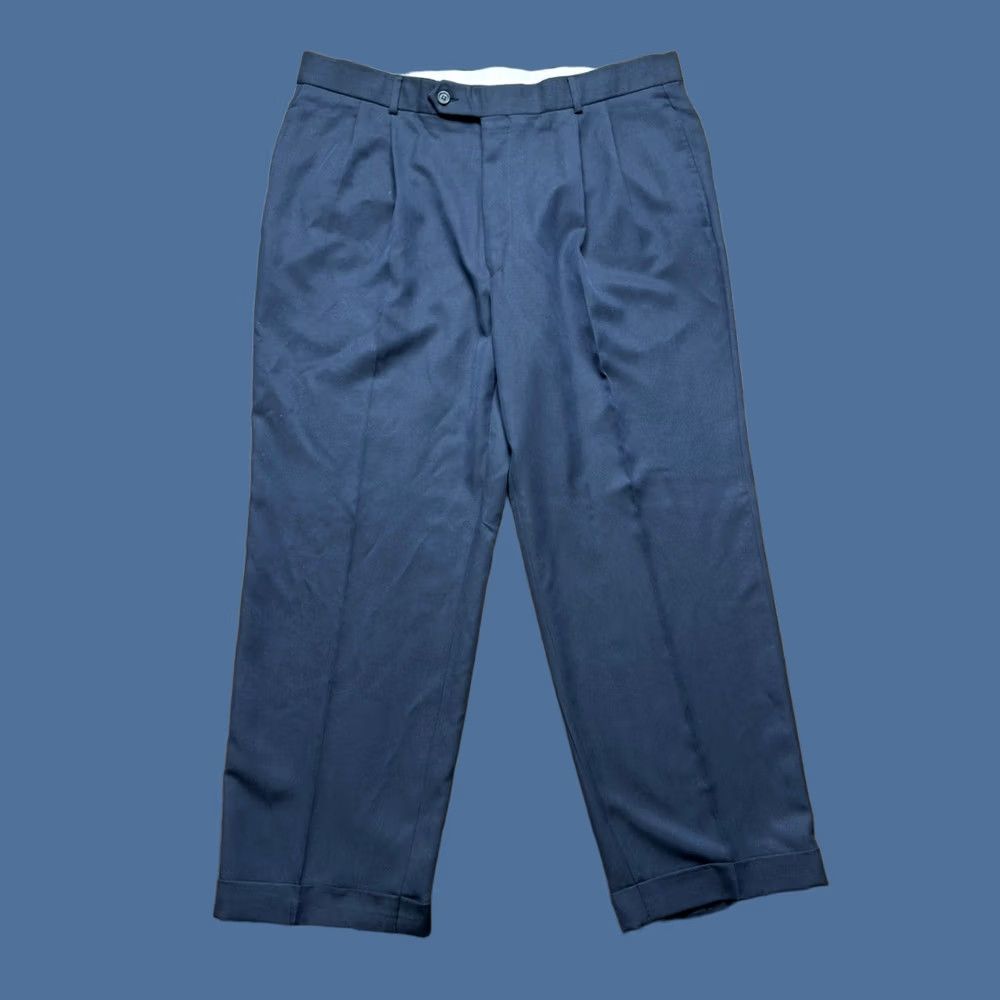 Brooks Brothers Brooks Brothers Trousers Mens 38 Blue Microfiber Polyester Performance Pleated 38X28 Size US 38 / EU 54 - 1 Thumbnail