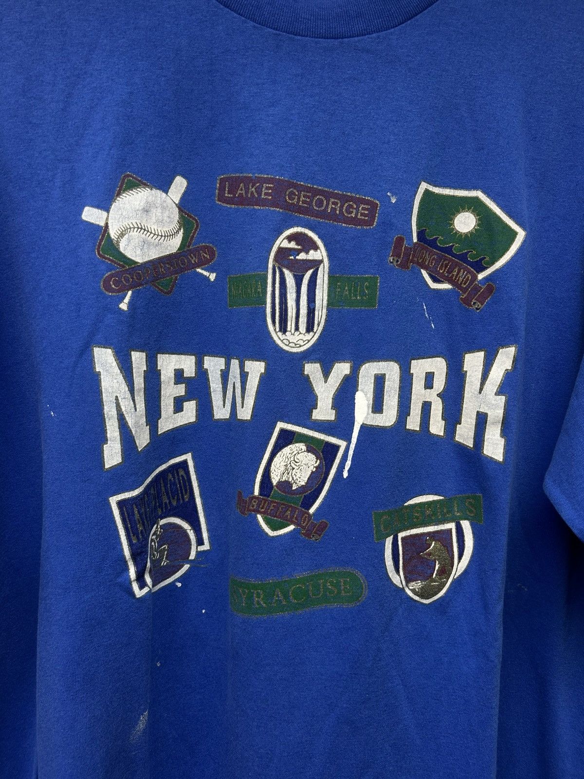 Vintage Single Stitch New York Longsleeve Blue Sunbelt Sportswear Size US XL / EU 56 / 4 - 2 Thumbnail