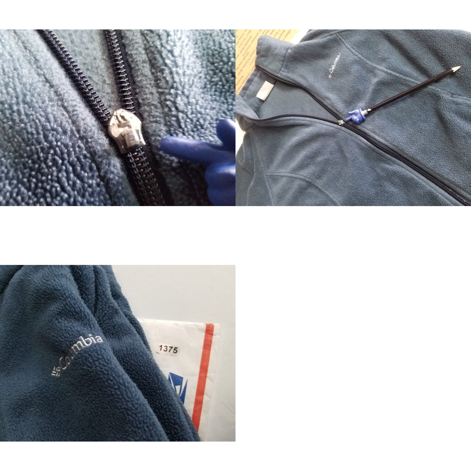 Vintage Columbia Womens M Blue Fleece Long Sleeve Mock Neck Zip Jacket - Regular Fit, Embroidered Logo, Full Zip, Casual Outerwear, - Womens Size M / US 6-8 / IT 42-44 - 9 Thumbnail