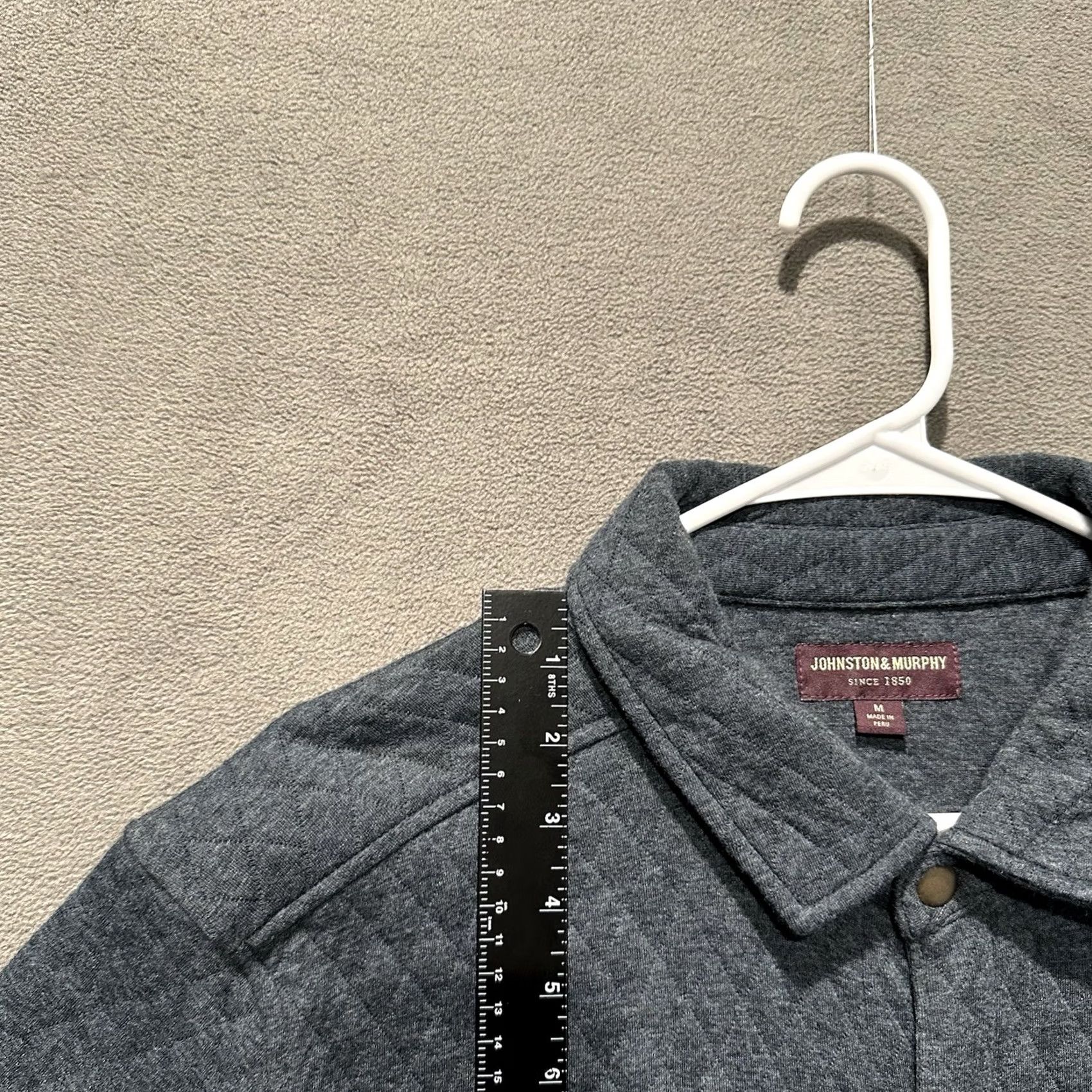 Johnston & Murphy Johnston & Murphy Shirt Mens 2XL Blue Quilted Shacket Jacket Diamond Knit Button-Up Fall Winter Size US XXL / EU 58 / 5 - 7 Thumbnail