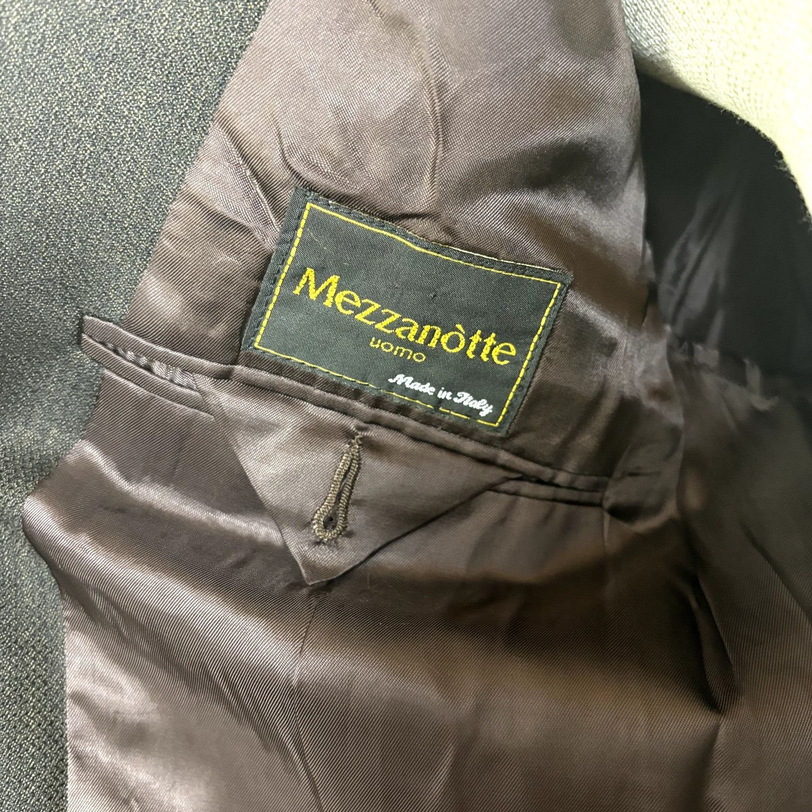 Other Mezzanotte Uomo Men's 3/4 Sleeves Green Brown Textured Blaze Size 42R - 6 Thumbnail