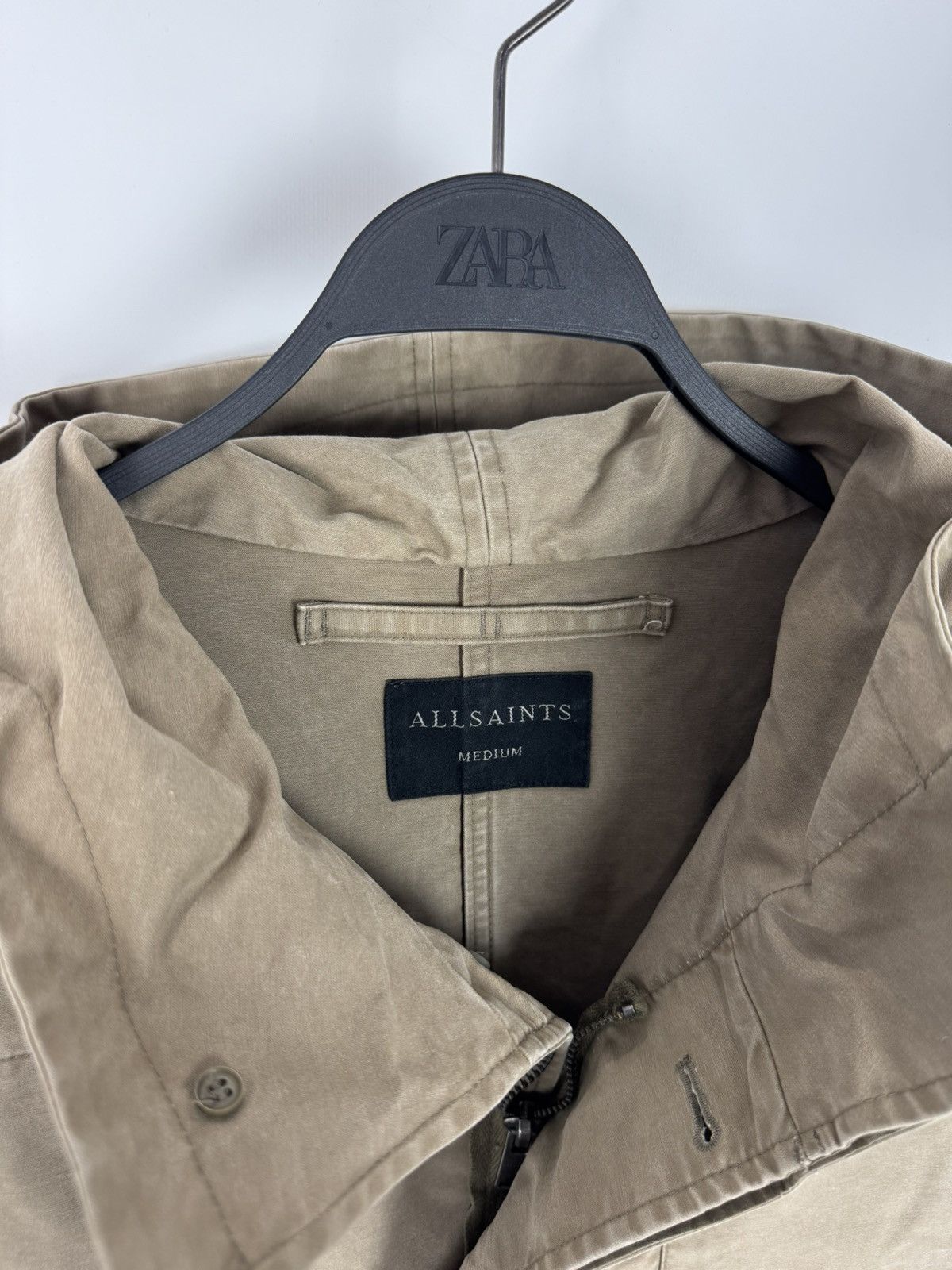 Allsaints AllSaints Bedard Washed Cotton Midi Jacket Size US M / EU 48-50 / 2 - 7 Thumbnail