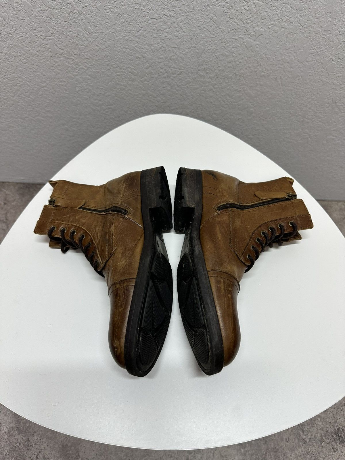 If Six Was Nine Vintage Y2K Brown Leather Side Zip Boots Guidi Marsell Style Size US 9 / EU 42 - 7 Thumbnail