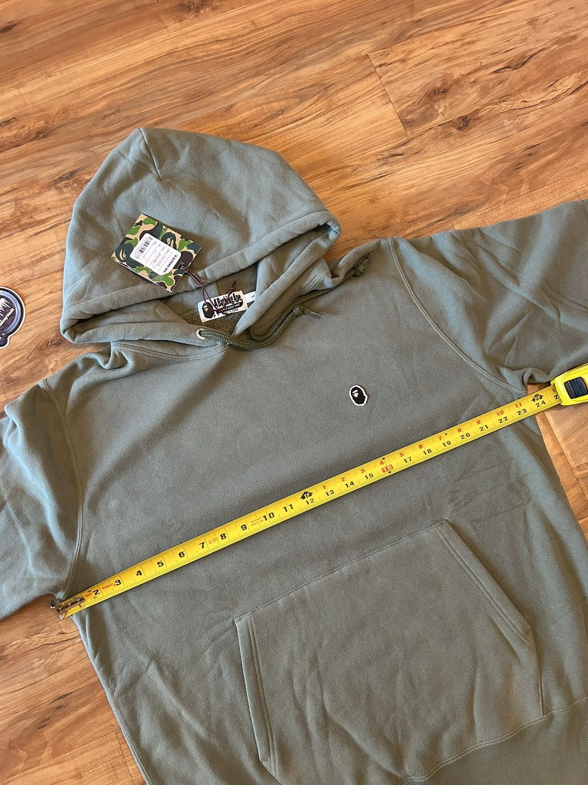 Bape NEW Bape Olive Green One Point Ape Face Pullover Hoodie Size US L / EU 52-54 / 3 - 7 Thumbnail
