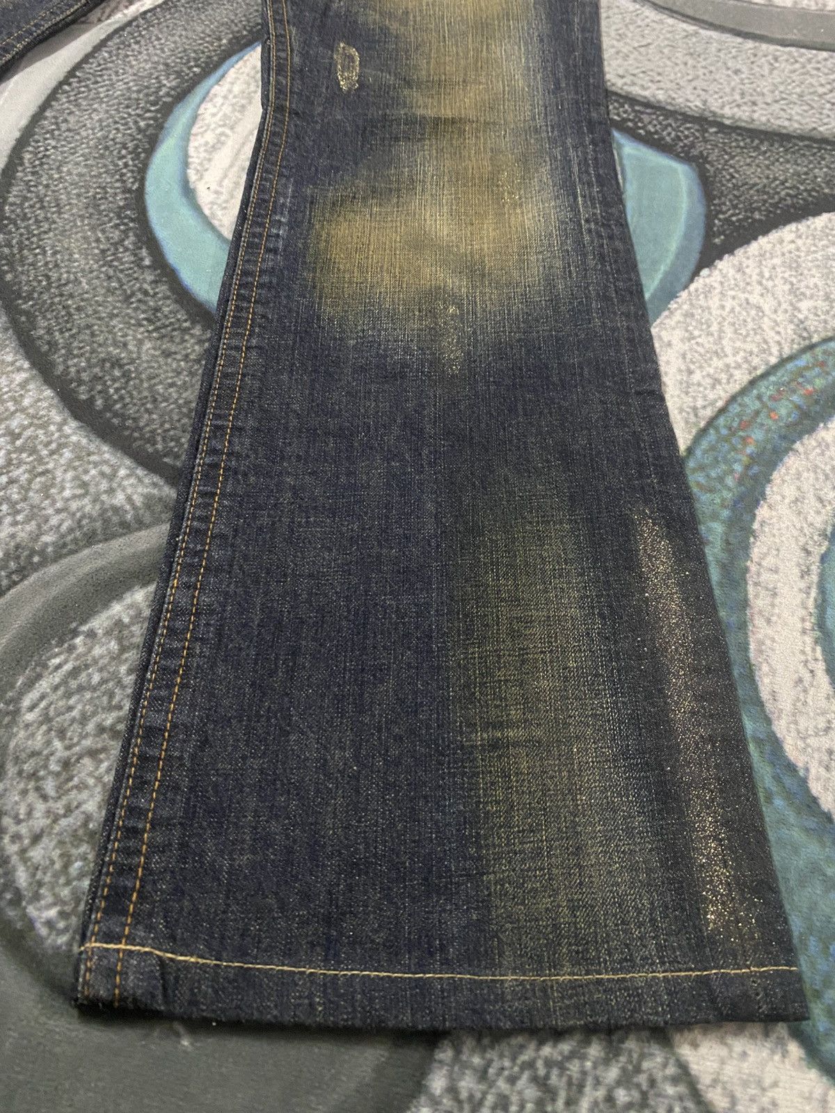 Japanese Brand Semantic Design Nicely Faded Zipper Back Pocket Jeans Size US 34 / EU 50 - 7 Thumbnail