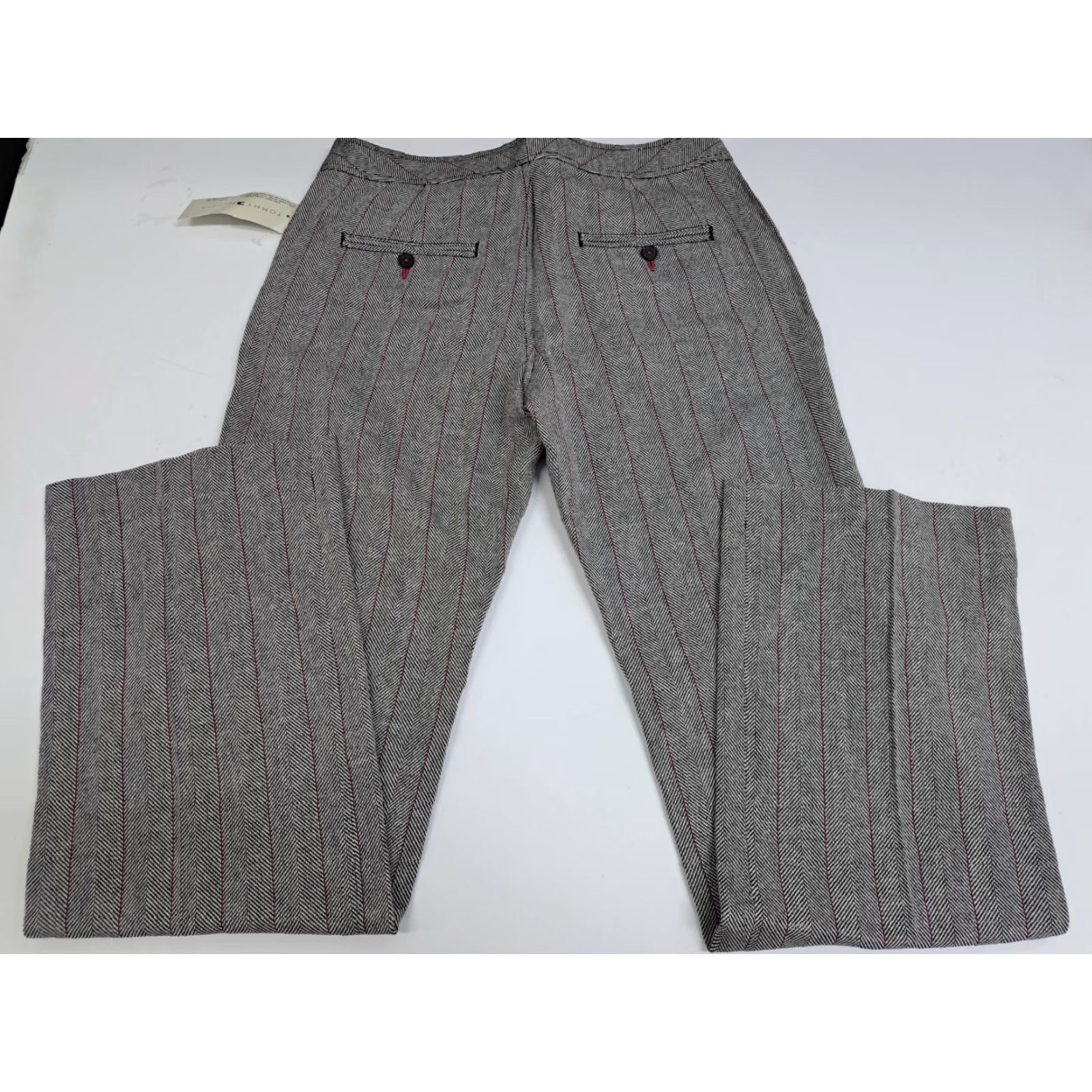 Tommy Hilfiger Tommy Hilfiger Pants Womens Wide-Leg Pin Stripe Black/White/Purple Size 2 30in Inseam Dress Pants Regular WNT/NWT Size 26" / US 2 / IT 38 - 3 Thumbnail