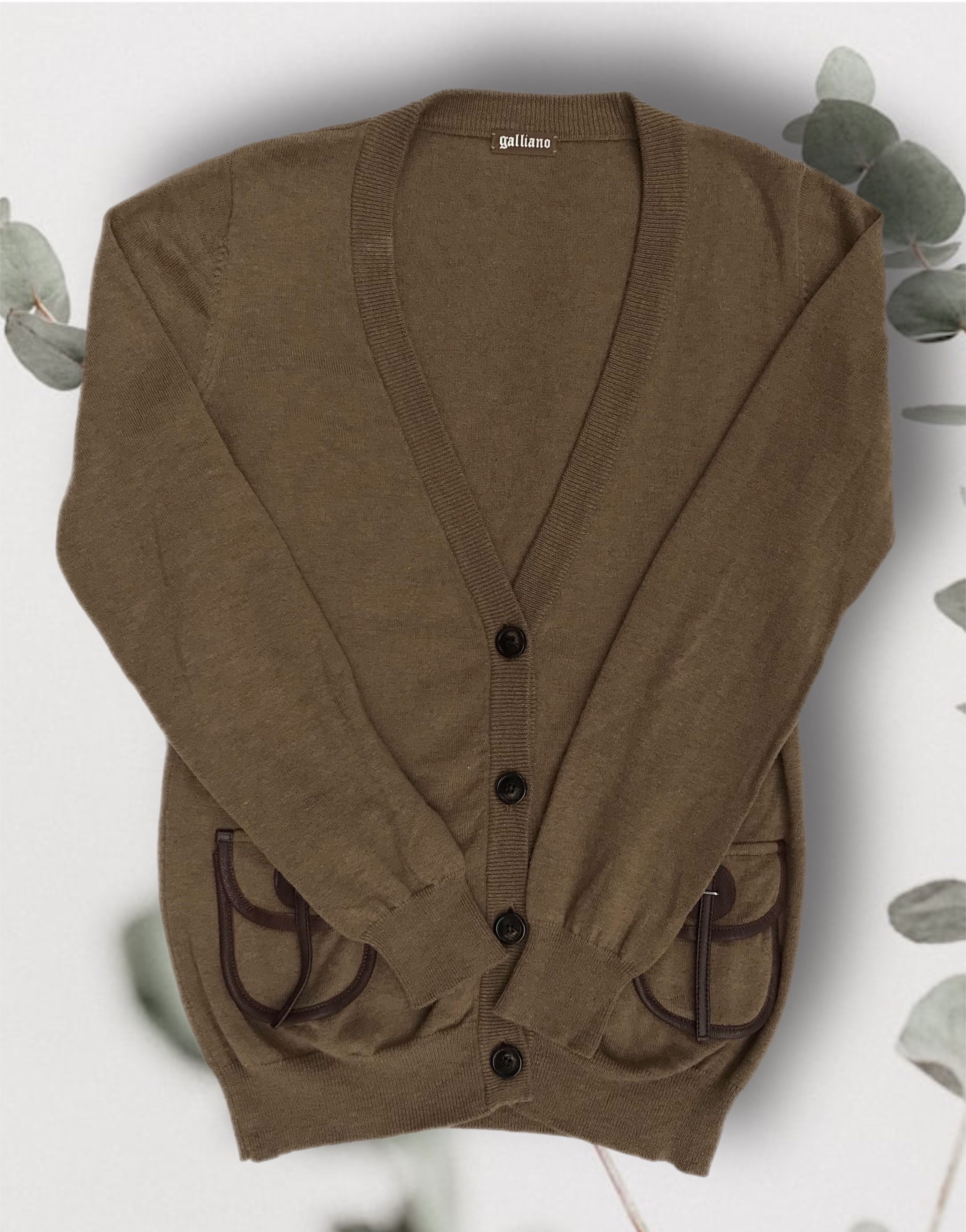 John Galliano John Galliano Cardigan Knit Lana Wool Button Brown Size XS / US 0-2 / IT 36-38 - 2 Thumbnail