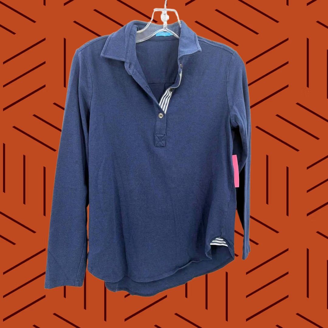 J.McLaughlin J Mclaughlin Navy Size Small Long Sleeve Blouse - Pre-Owned Size S / US 4 / IT 40 - 1 Thumbnail