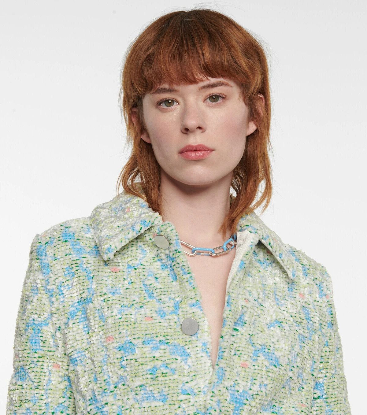 Bottega Veneta Blue Enamel and Sterling Silver Chain Necklace Size ONE SIZE - 3 Thumbnail