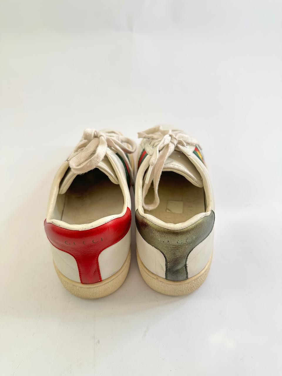 Gucci Gucci Web Ace Leather Sneakers Gucci Band Logo -White -Men’s Size US 9 / EU 42 - 4 Thumbnail