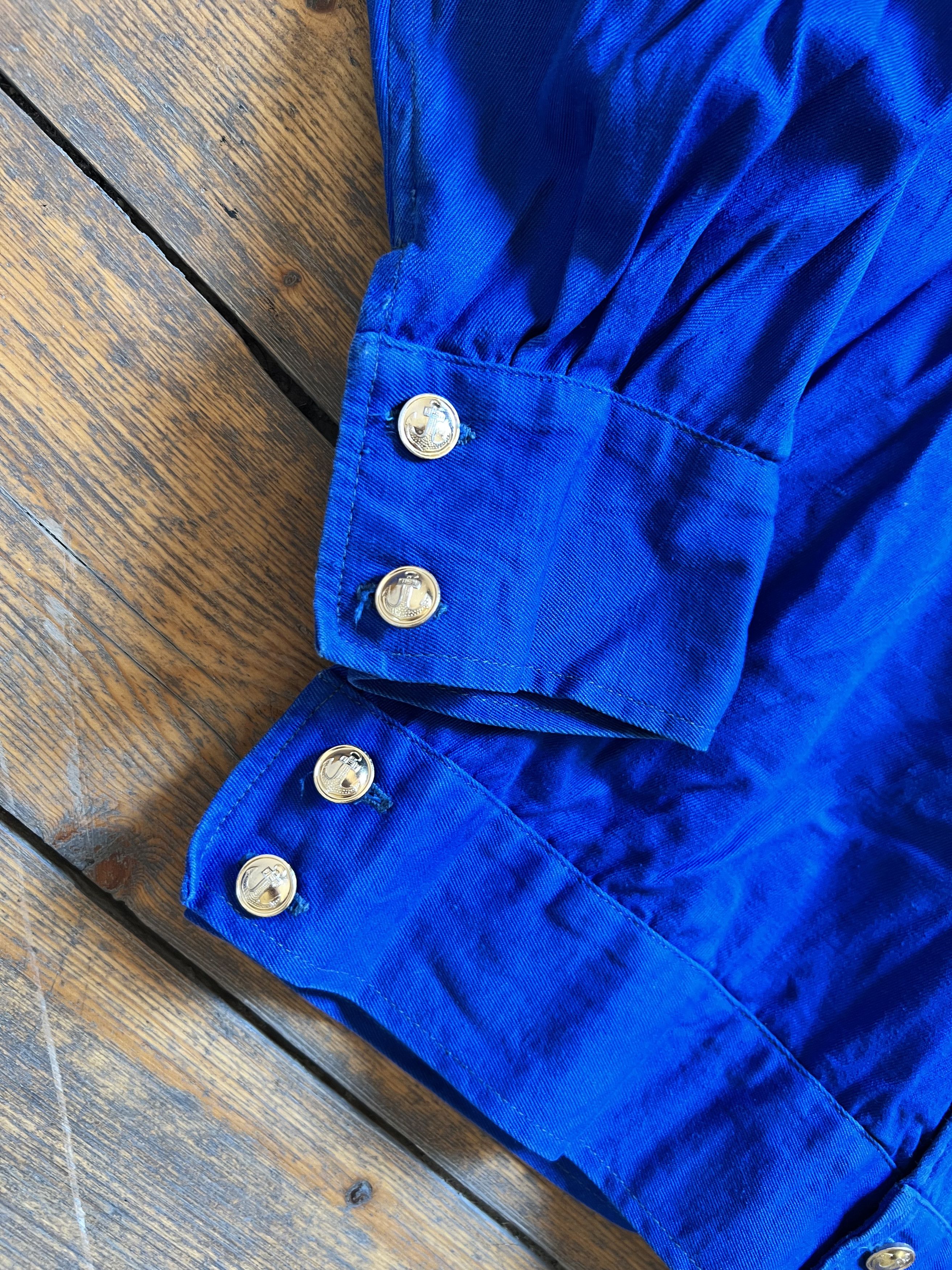 Other Retro 1960s 70s Indigo Button Sea Navy USA Shirt Jacket Size US XL / EU 56 / 4 - 4 Thumbnail