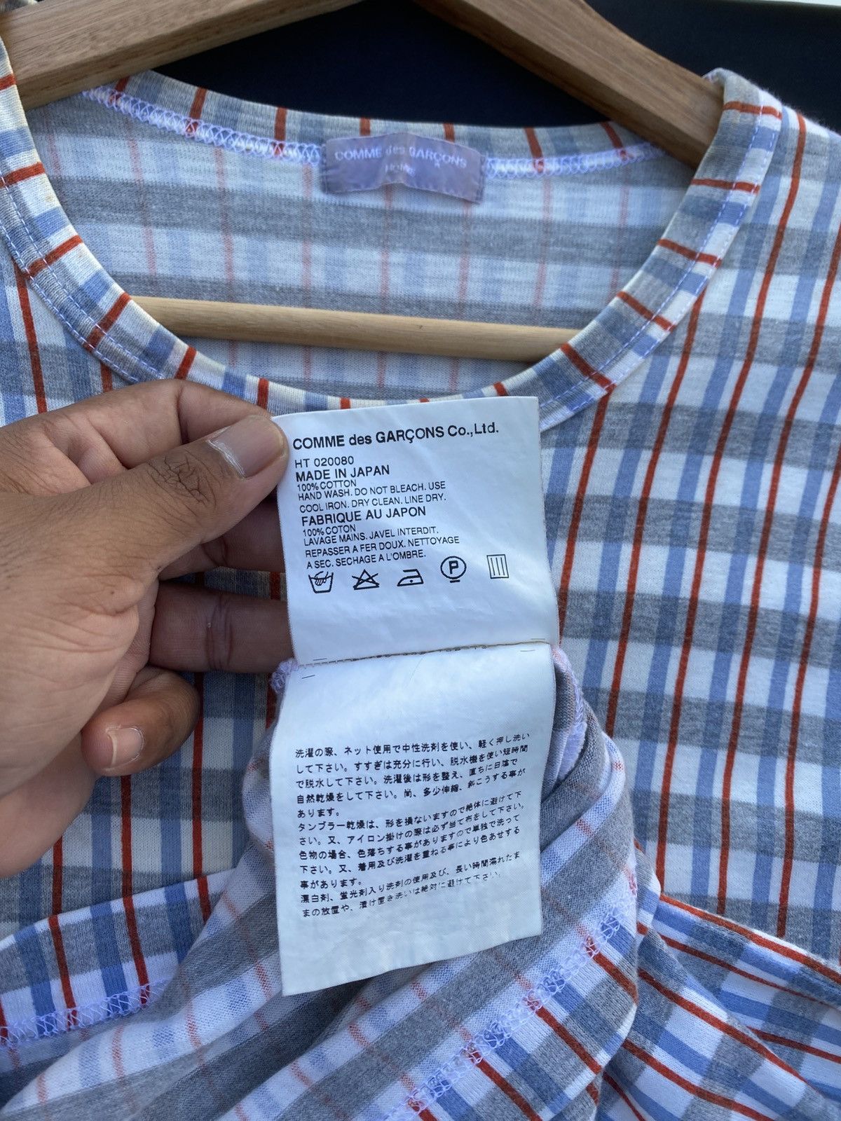 Rare Vtg AD2001 Comme Des Garcons CDG Checkered Tshirt
