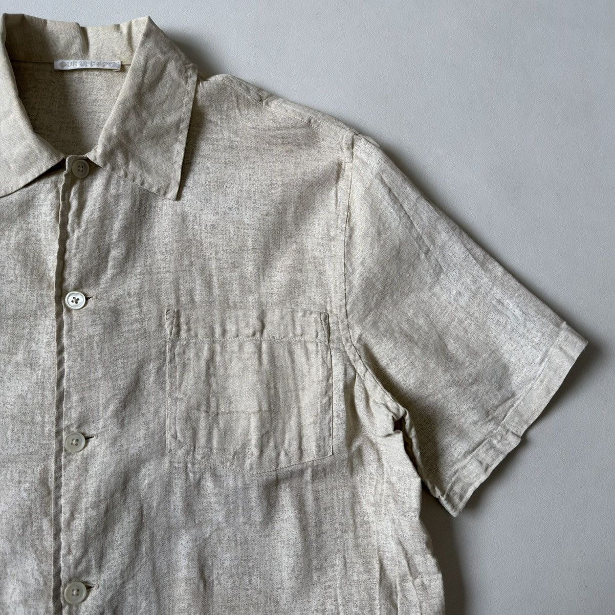Our Legacy ‘White Painted’ Beige Linen Box Shirt Size US M / EU 48-50 / 2 - 7 Thumbnail