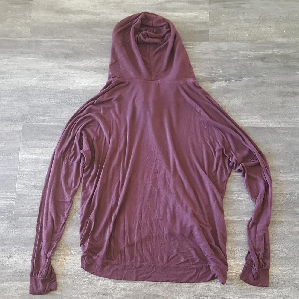 Designer Dark Burgundy Hooded Melville Thin Sweatshirt Size ONE SIZE - 2 Thumbnail