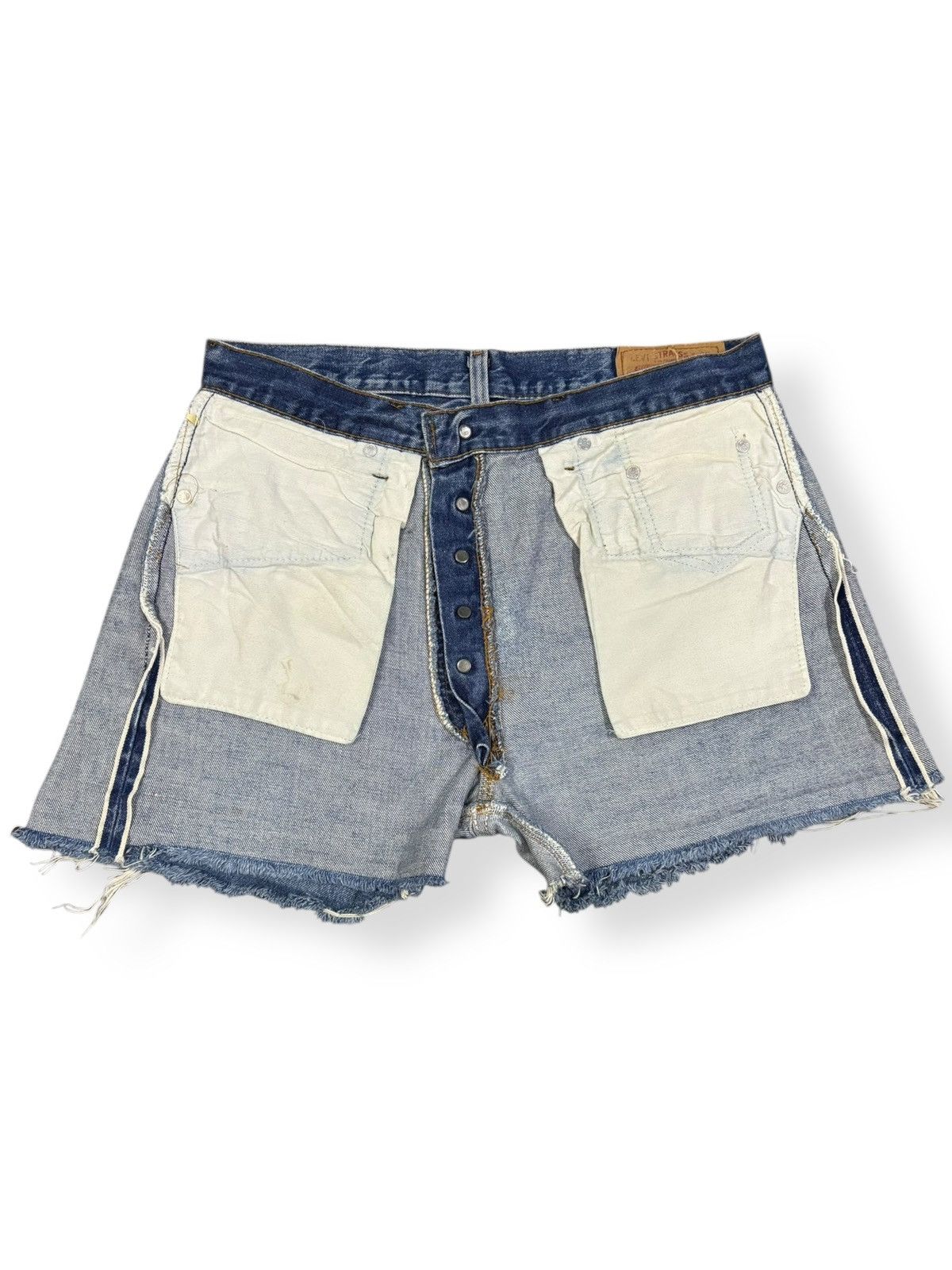 Levi's Vintage 80s Levis 501 Selvedge Denim Shorts-Stamp Button 524 Size 32" / US 10 / IT 46 - 5 Thumbnail