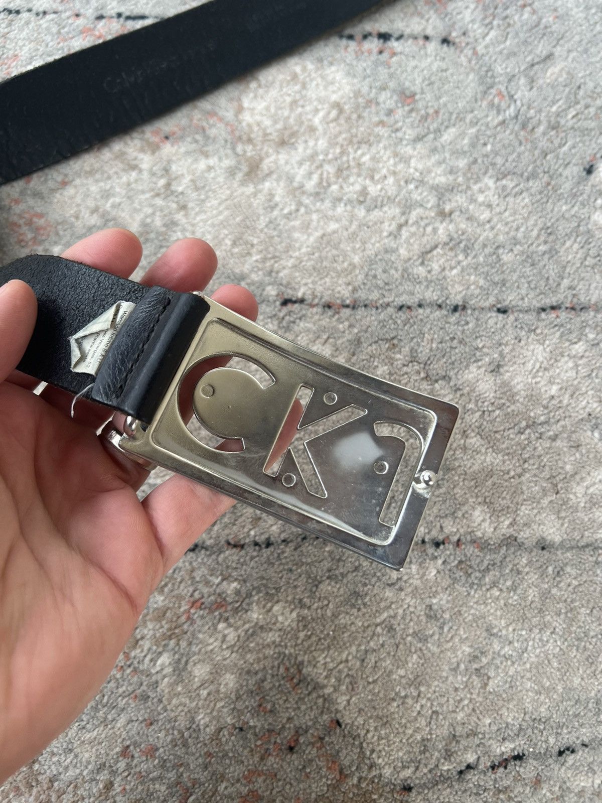 Calvin Klein × Vintage Vintage Calvin Klein Jeans Leather Belt Size ONE SIZE - 3 Thumbnail