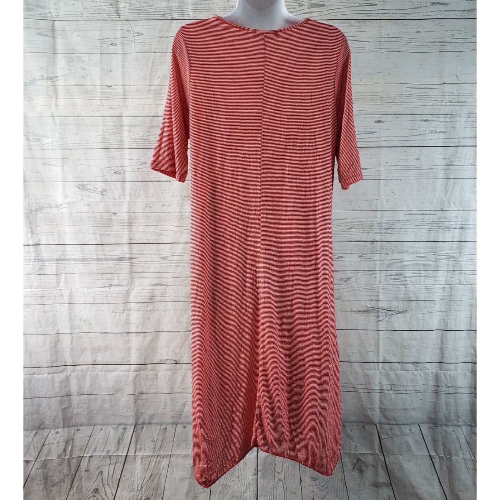 Vintage Comfy USA Womens Dress Sz Medium Red White Stripe Pocket Knit T-Shirt Dress Casual Size M / US 6-8 / IT 42-44 - 4 Thumbnail