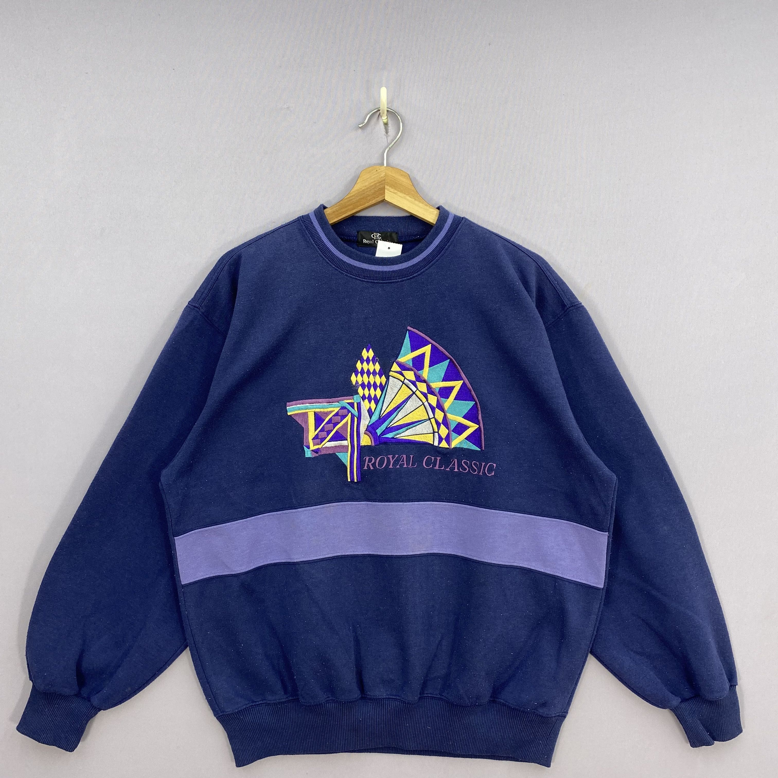 Japanese Brand Vintage 90s Royal Classic Sweater Retro Novelty Jumper Size US L / EU 52-54 / 3 - 2 Thumbnail