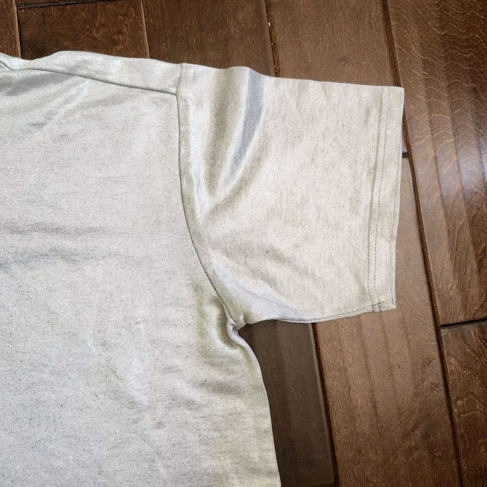 Vintage Direction Men's Polo Shirt - Size L - Silver - Short Sleeve - Button Collar - Cotton Polyester - Golf Walking - Classic Sports - Regular Mens Size US L / EU 52-54 / 3 - 5 Thumbnail
