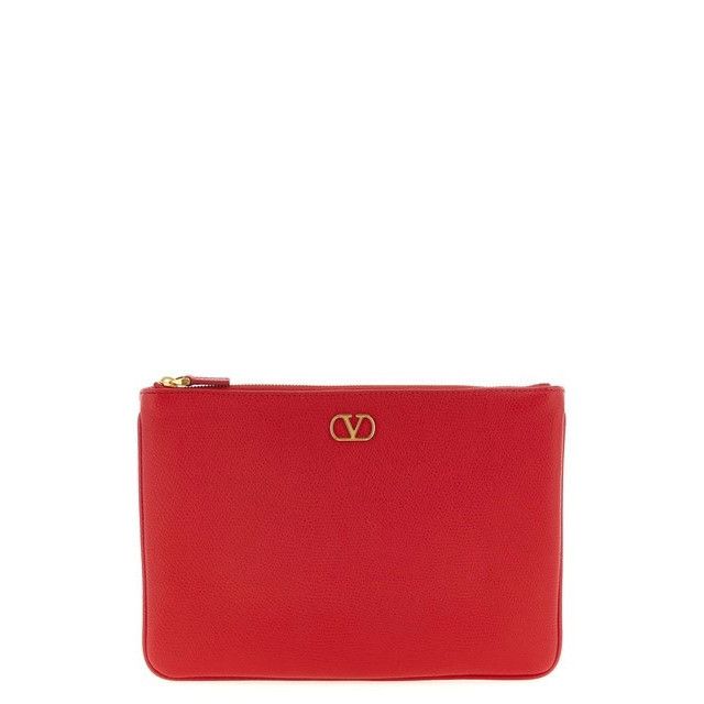 VALENTINO GARAVANI Red Leather Clutch Bag New & Authentic
