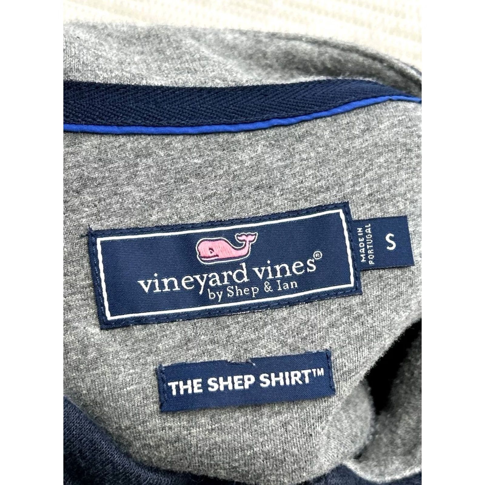 Vineyard Vines Vineyard Vines Shirt Mens S Blue The Shep Cotton Quarter Zip Mock Neck Cozy Size US S / EU 44-46 / 1 - 4 Thumbnail