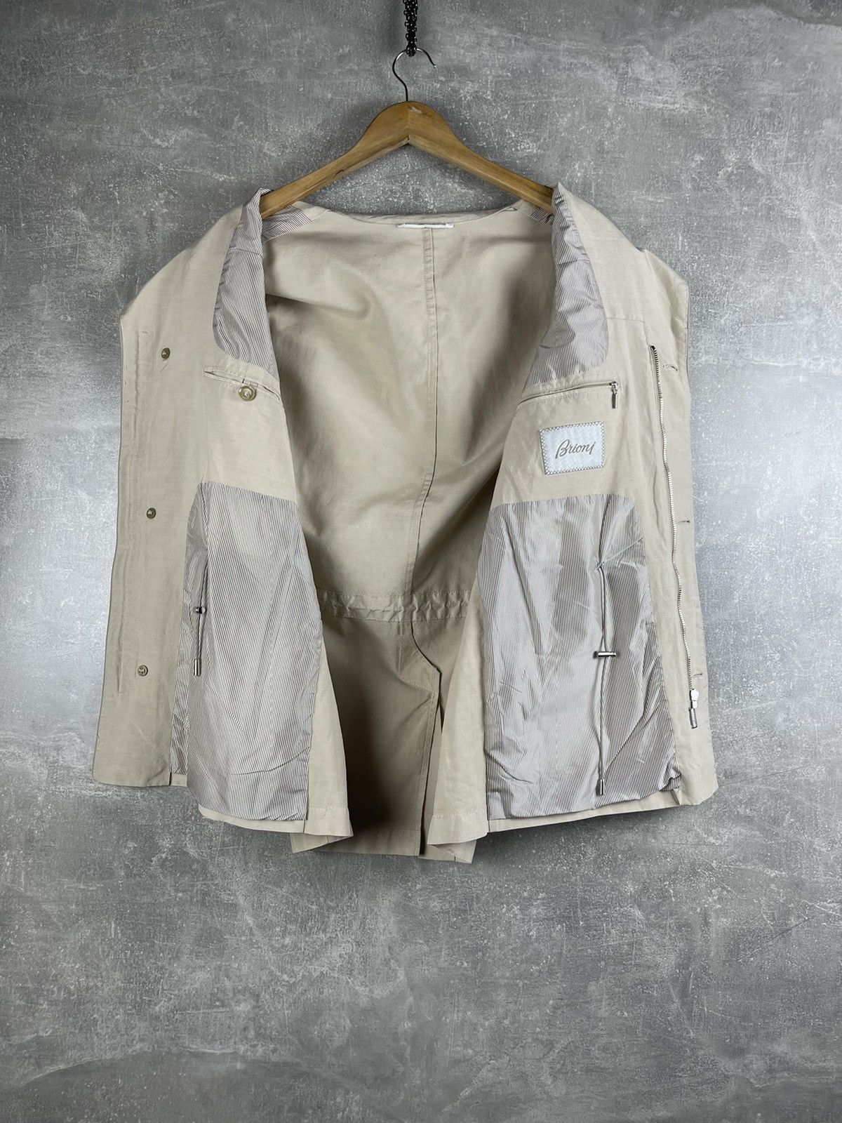 Brioni Brioni Safari Field Jacket Regular Fit Beige Cotton Size US M / EU 48-50 / 2 - 16 Thumbnail