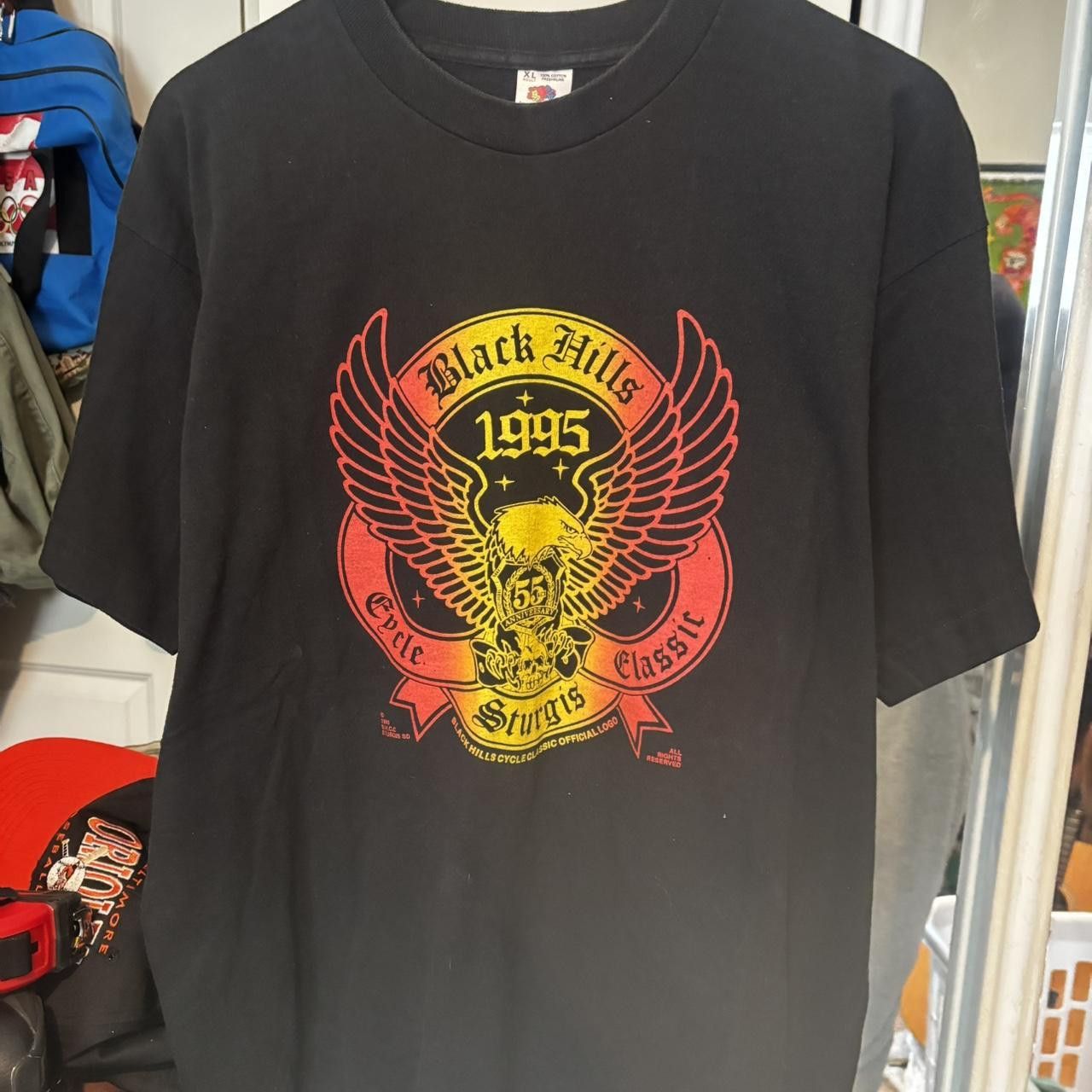 Vintage Vintage 1995 Faded Black Sturgis Biker T Shirt Size US XL / EU 56 / 4 - 1 Thumbnail